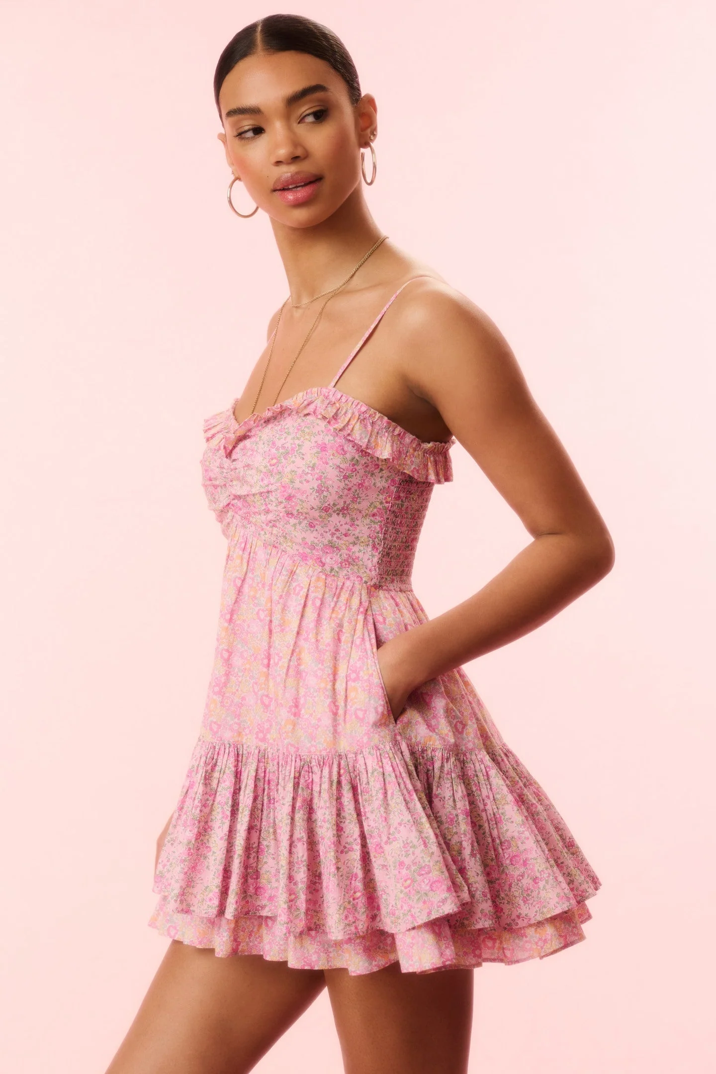 Linny Liberty Fabric Mini Dress