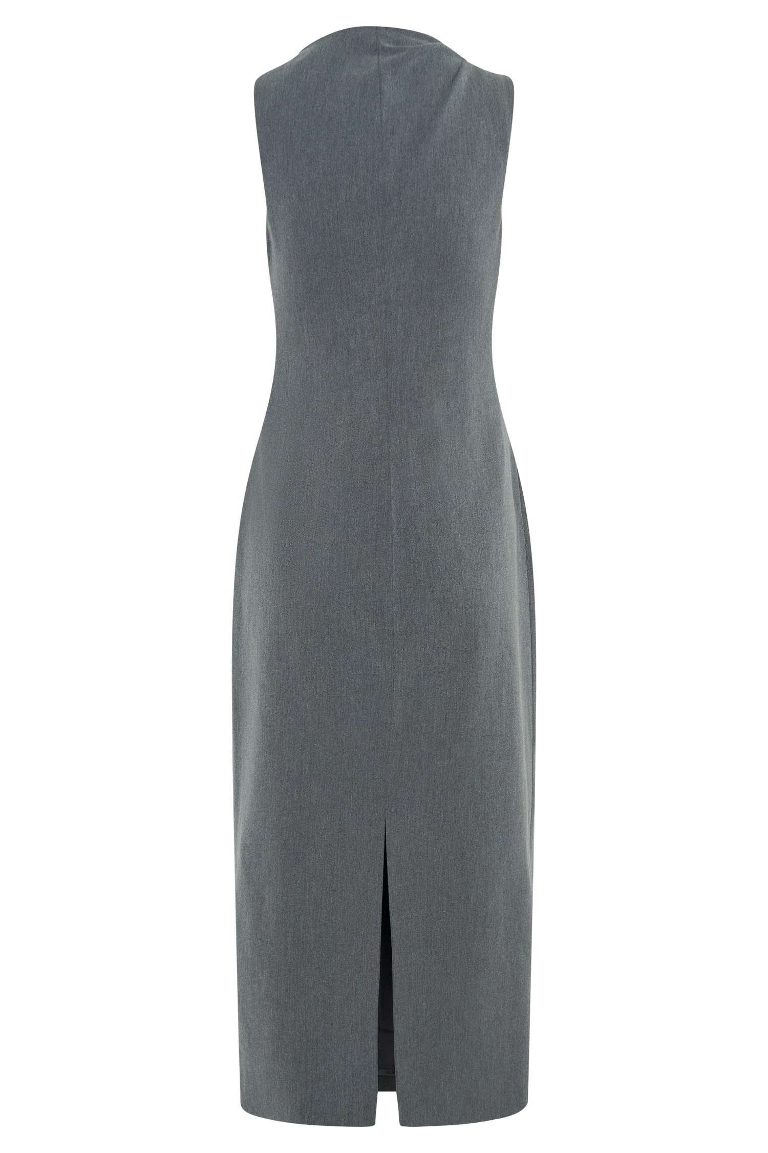Taylor Draped Crepe Midi Dress - Charcoal Marle
