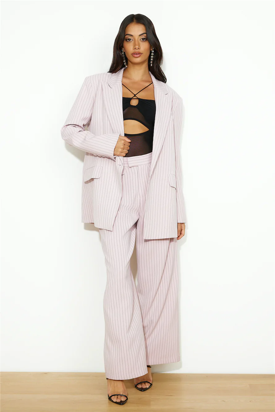 LIONESS NYC Pant Pink Pinstripe