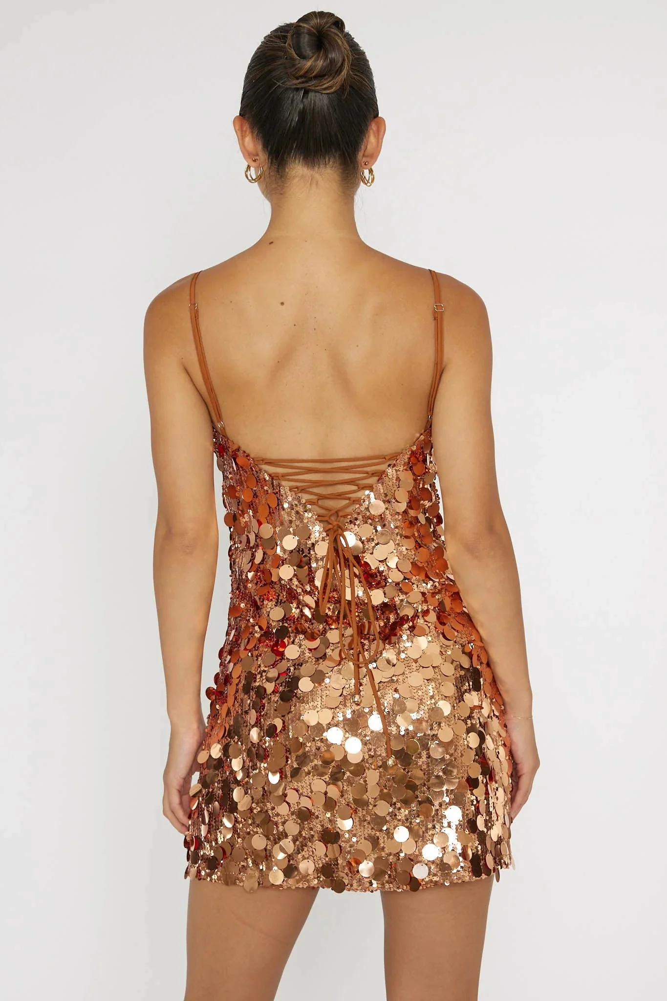 Axel Sequin Mini Dress Bronze