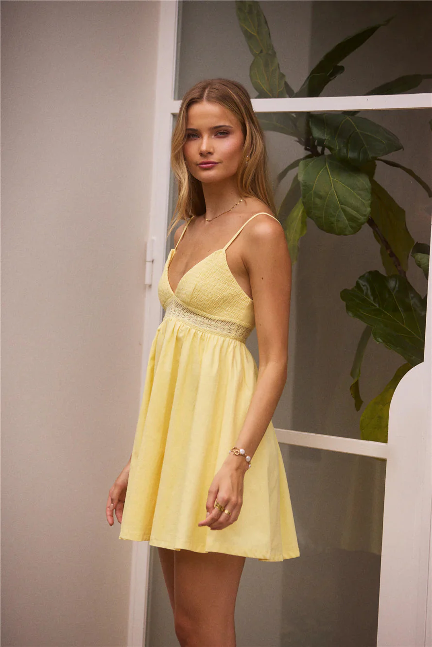 Butter Me Up Mini Dress Yellow