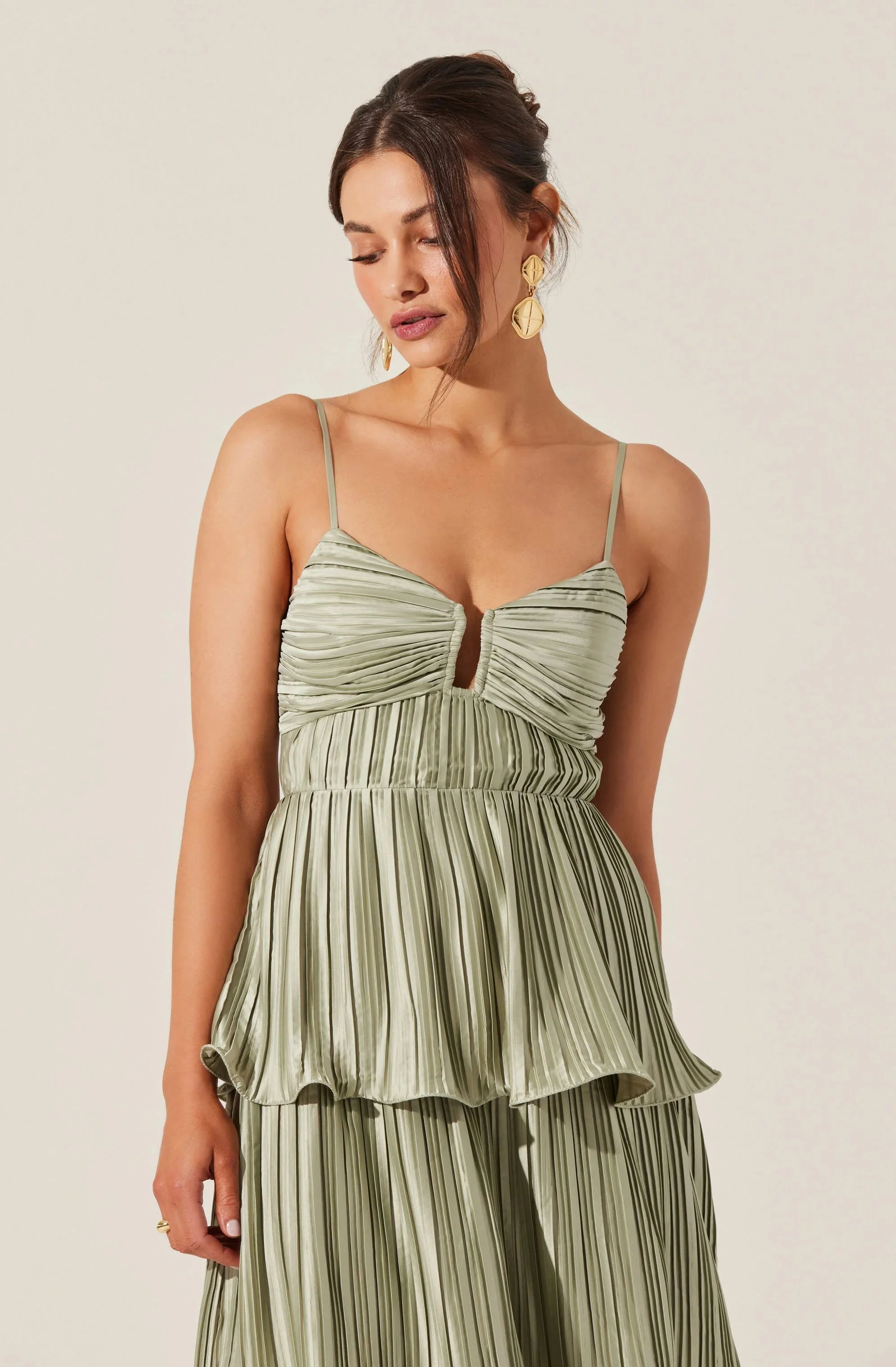 Lupin Pleated Tiered Maxi Dress