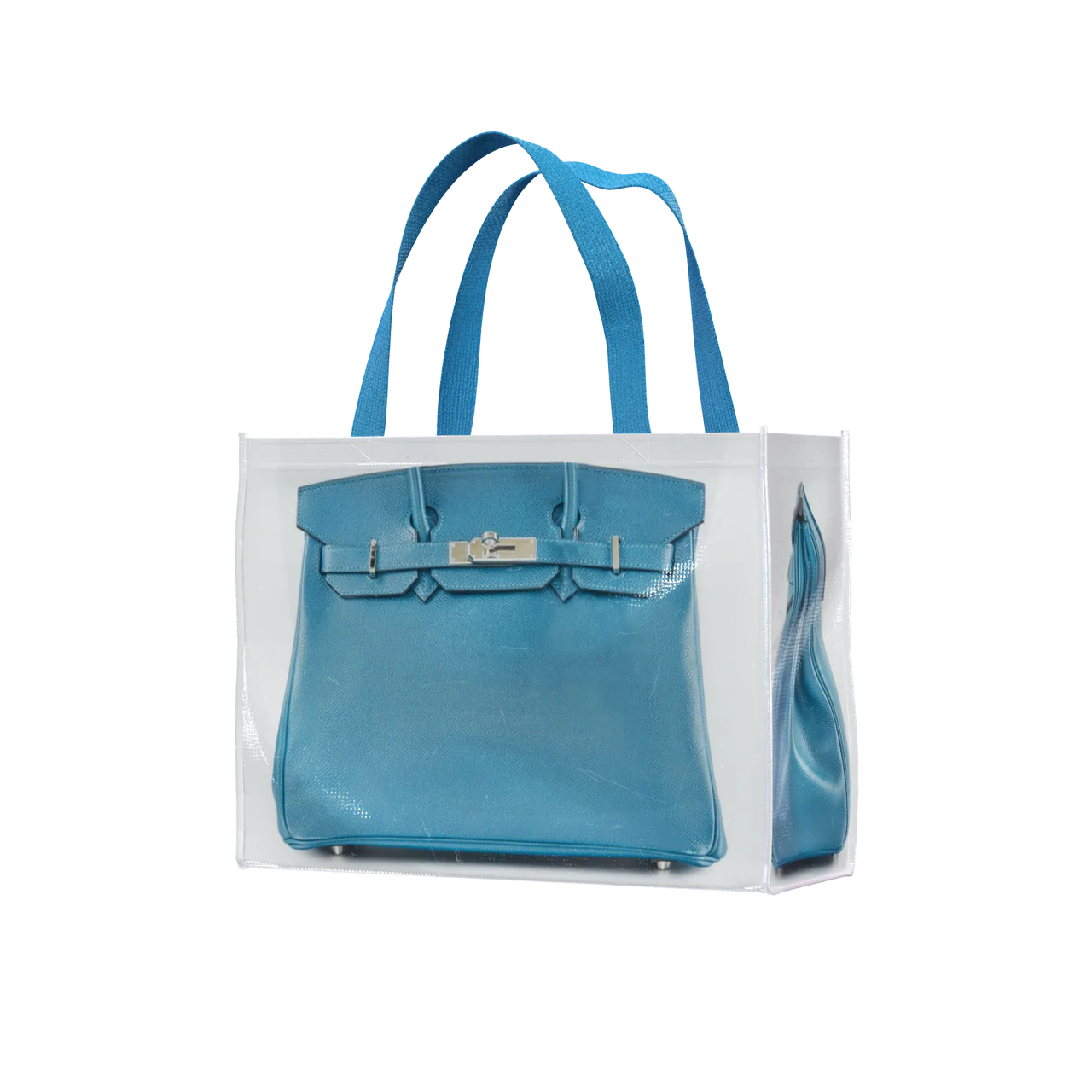 GroceryBags Creative imitation platinum bag printed woven bag cobalt blue fitness leisure bag