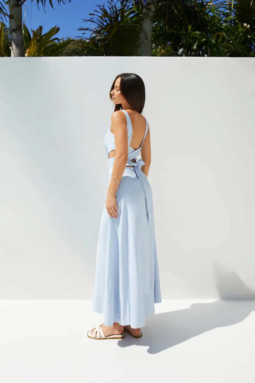 Coastal Glow Maxi Dress Blue