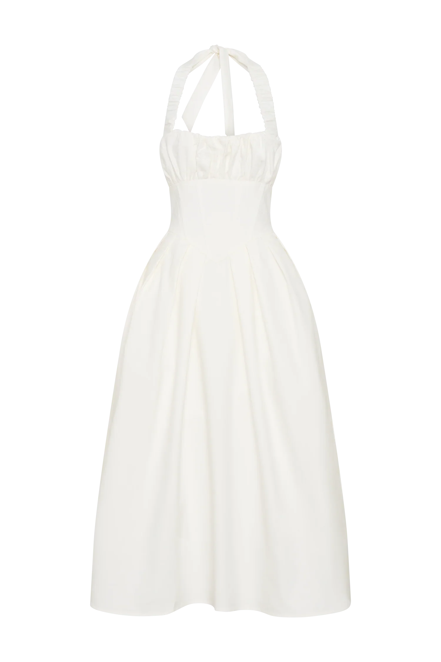 Candy Halter Midi Dress - White