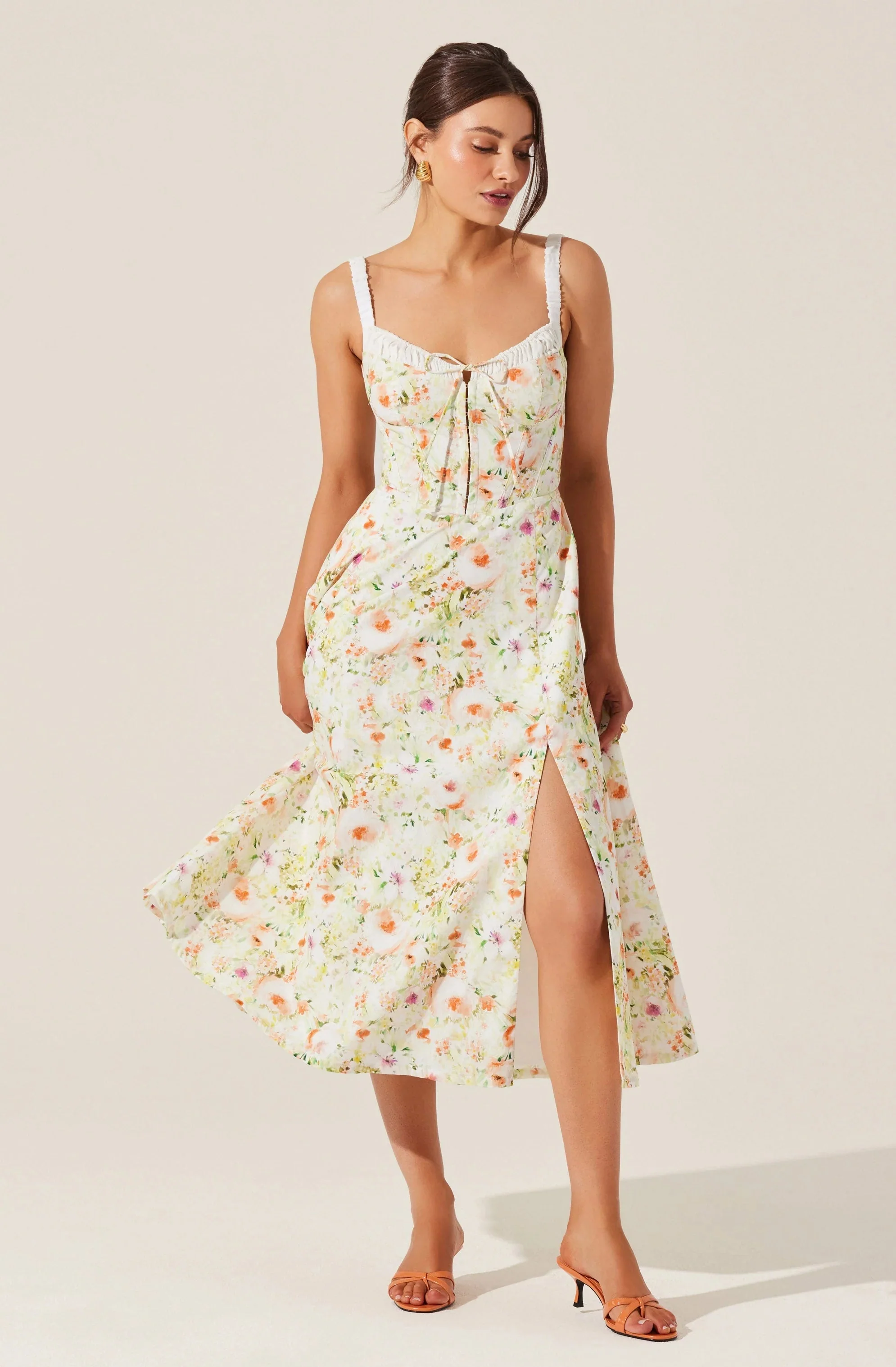 Julietta Floral Corset Midi Dress
