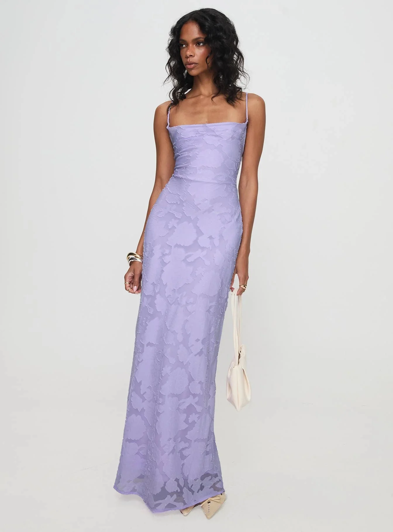 Celena Maxi Dress Lilac Burnout