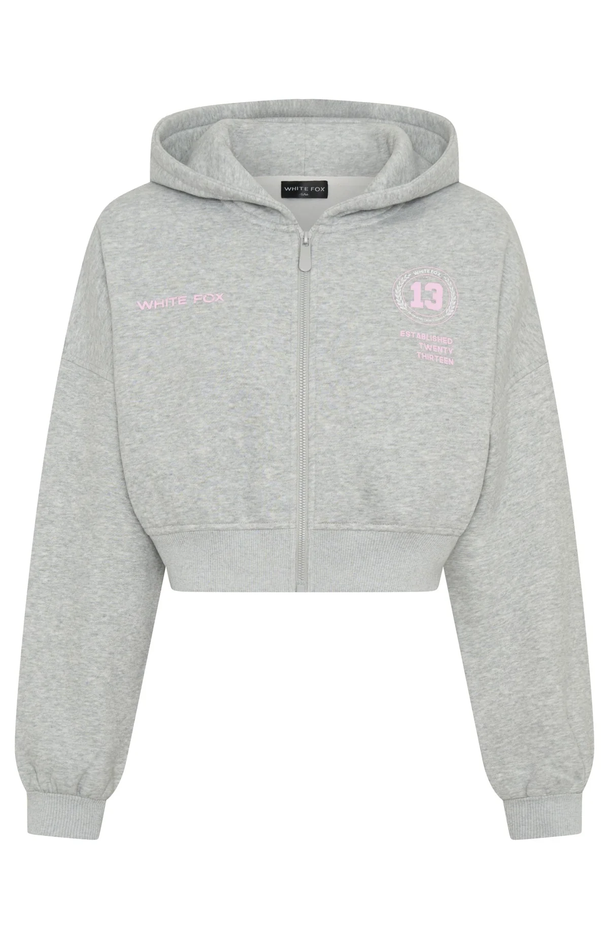 Love For The Game Cropped Zip Hoodie Dark Grey Marle