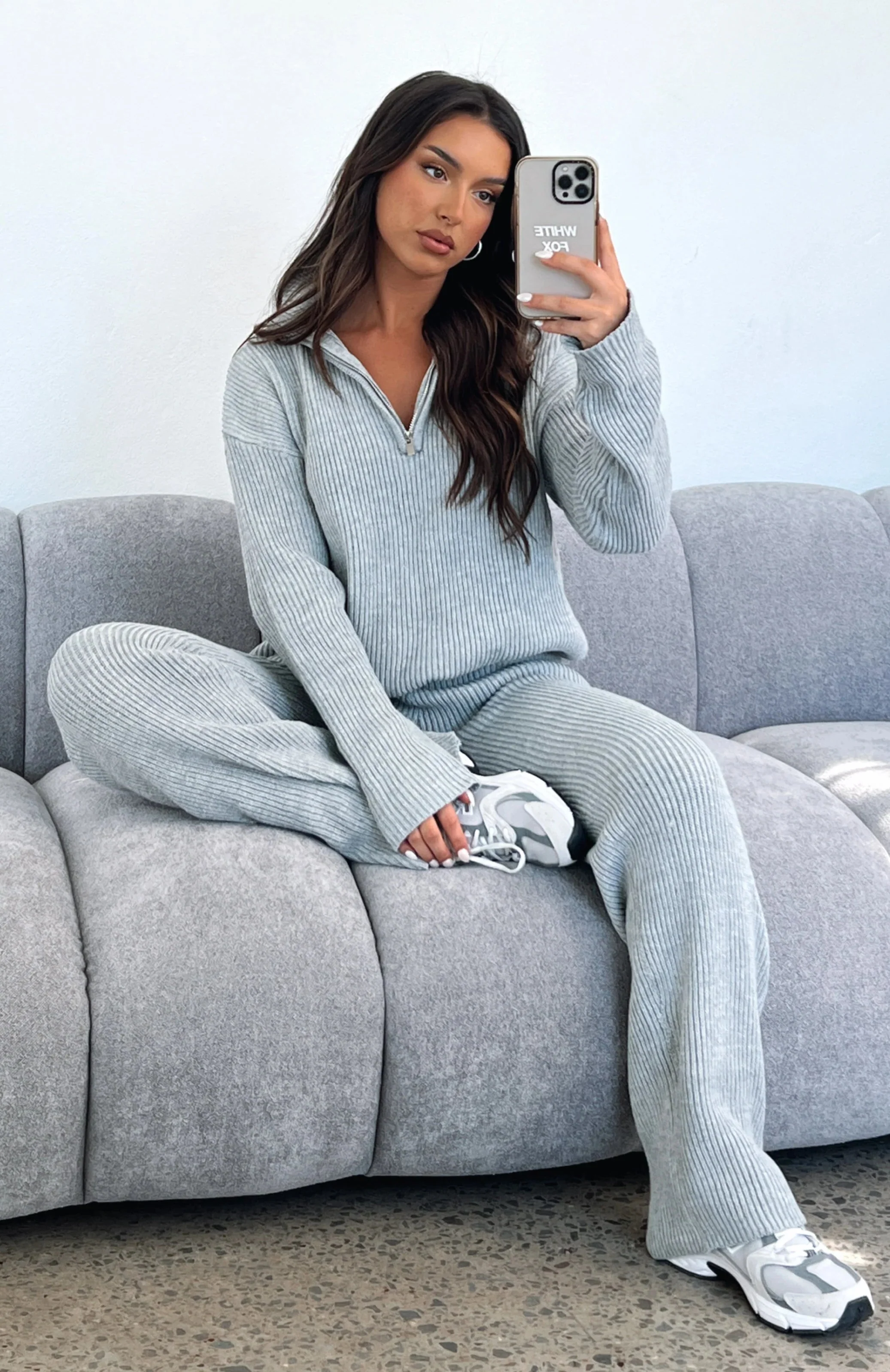 Let's Get Cosy Knit Sweater Grey Marle