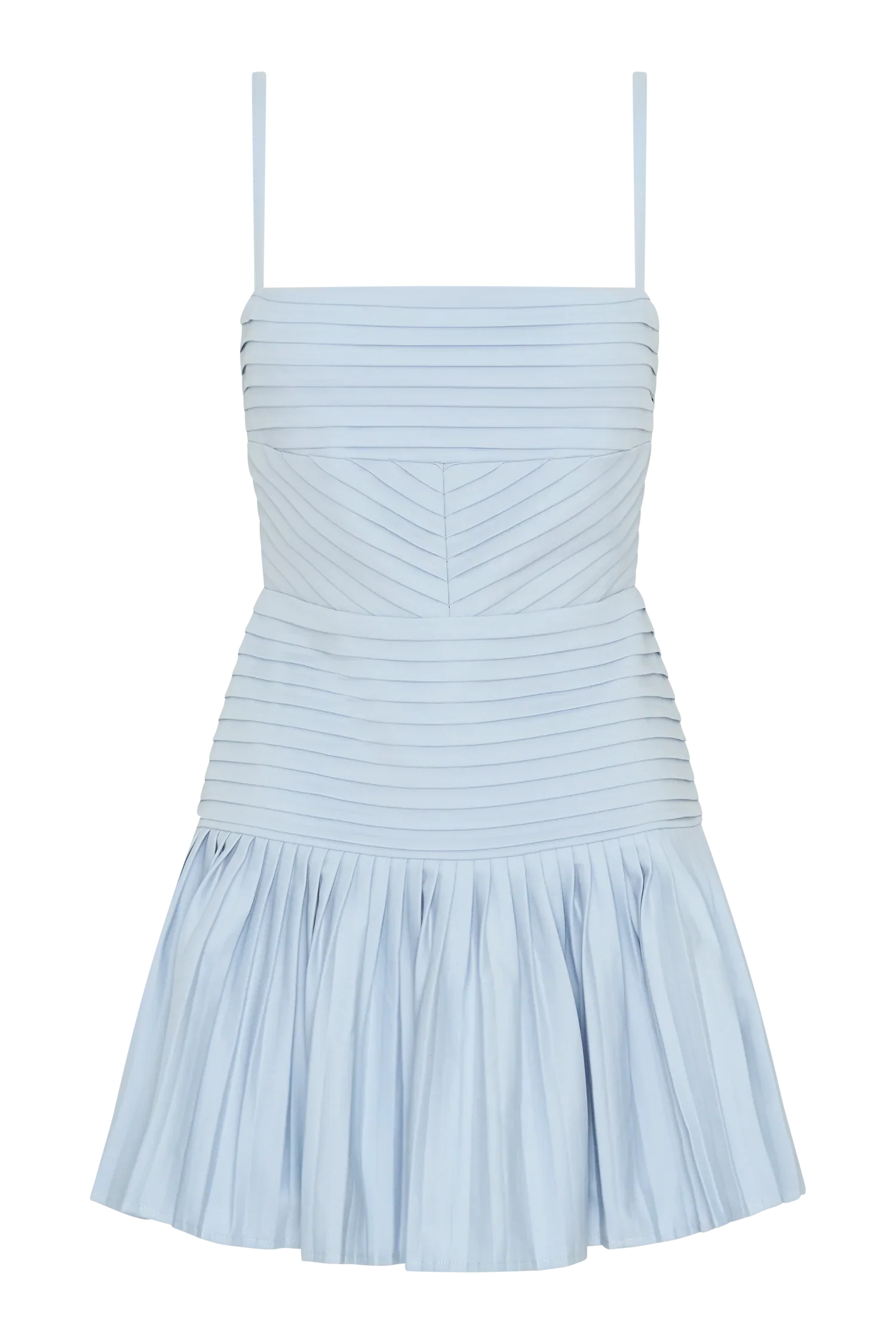Rylee Multi Pleat Mini Dress - Ice Blue