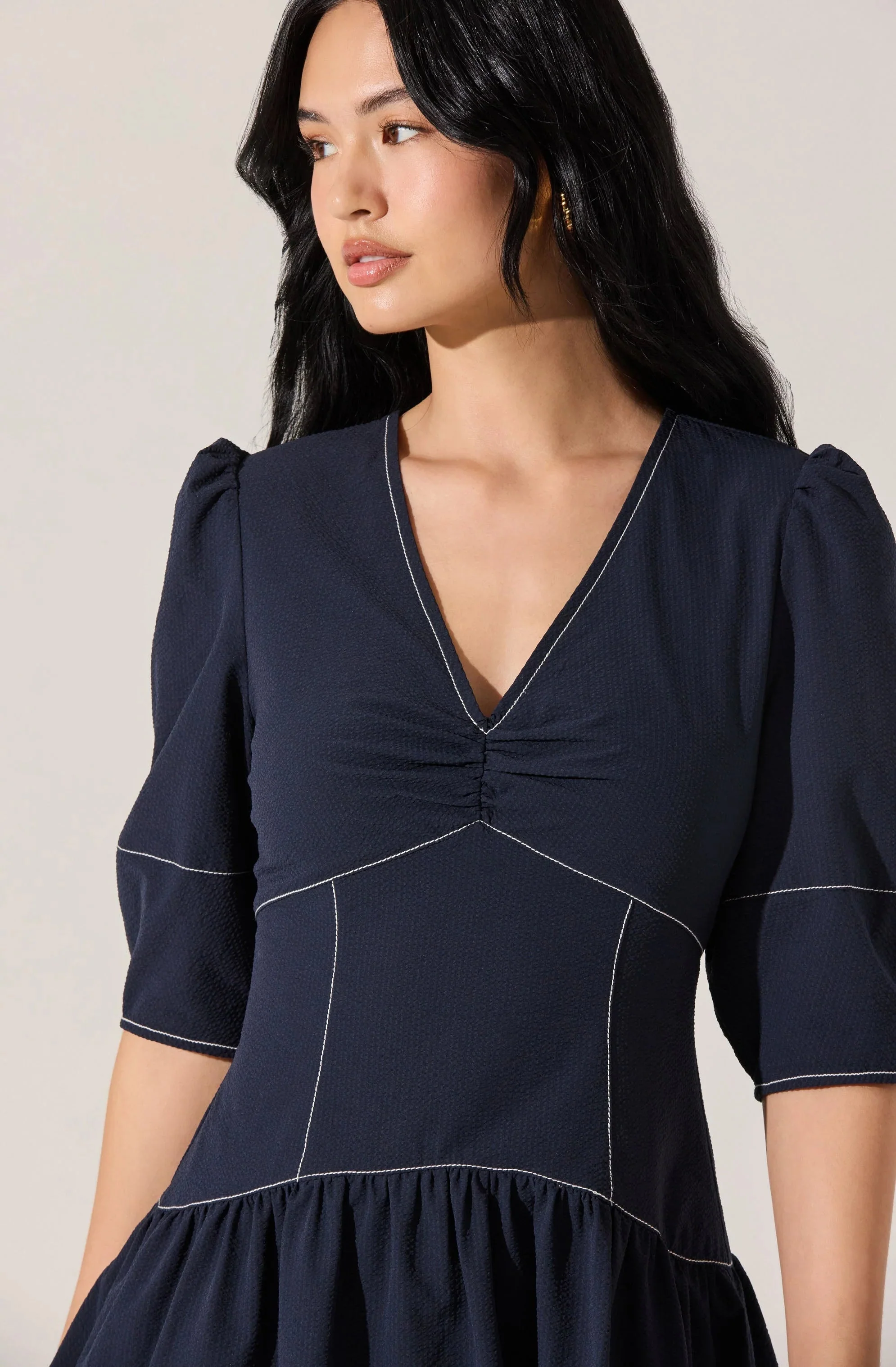 Samarra Contrast Stitch Midi Dress