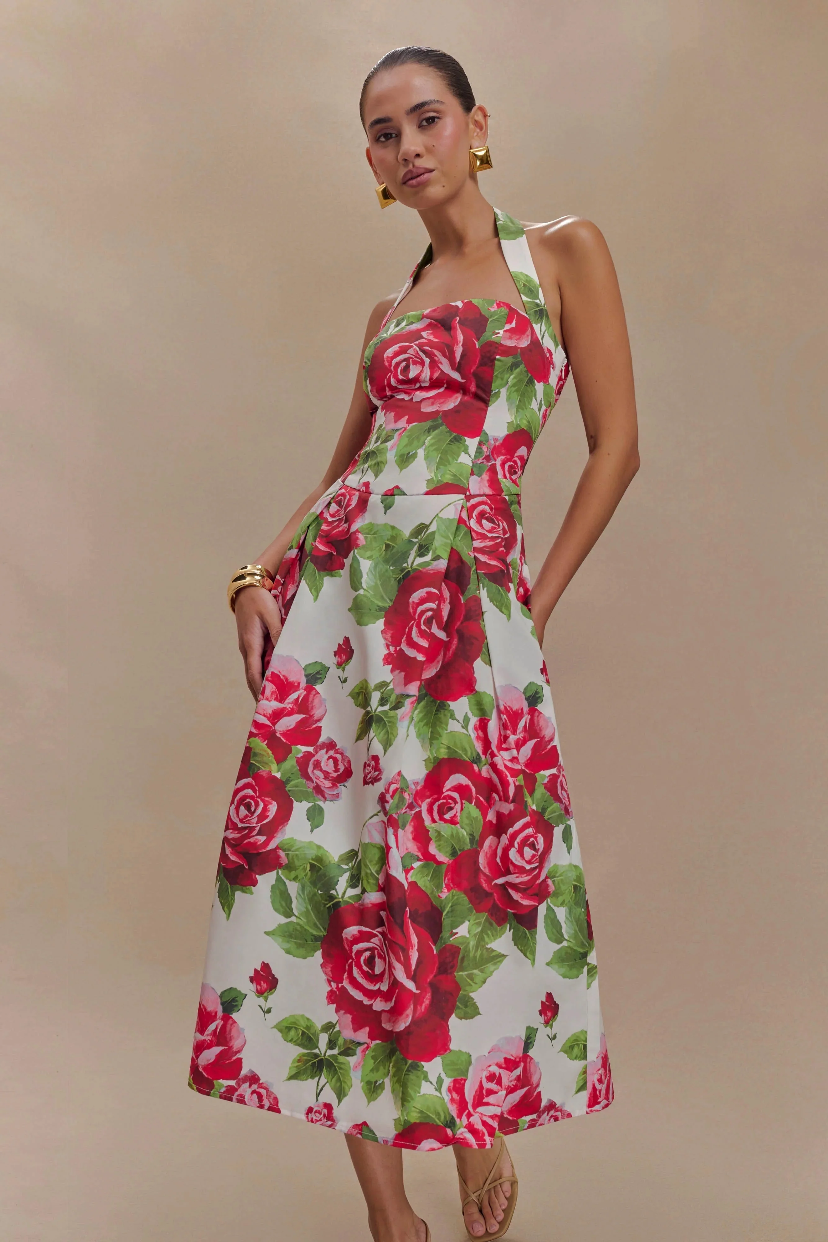 Juana Halter Midi Dress - Sonia Rose Print