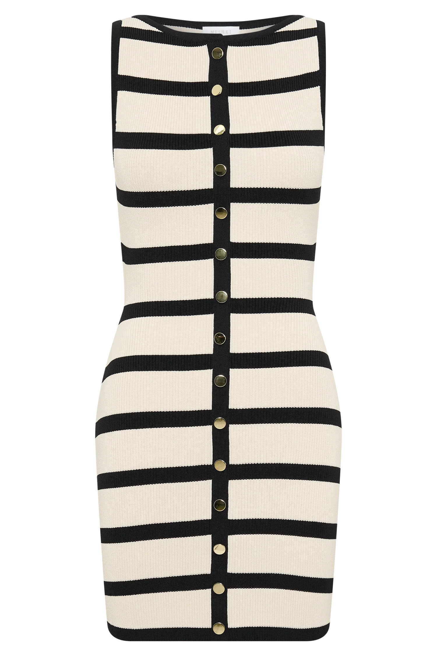 Sawyer Stripe Knit Mini Dress - Black/Cream