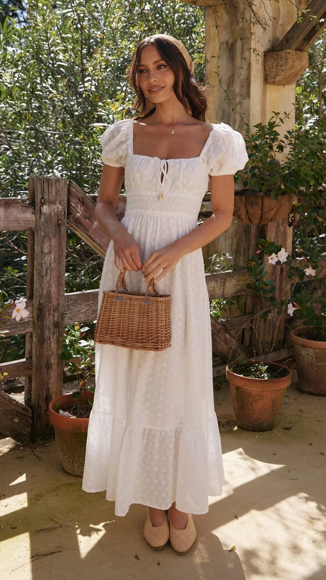 Tania Midi Dress - White