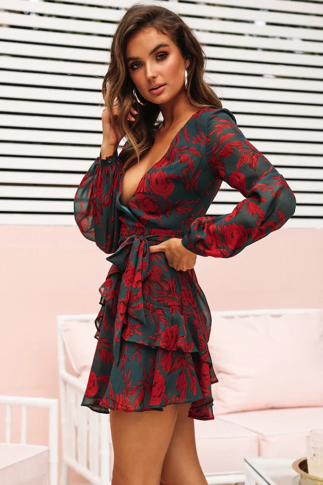 Hard To Keep Up Dress Forest Green