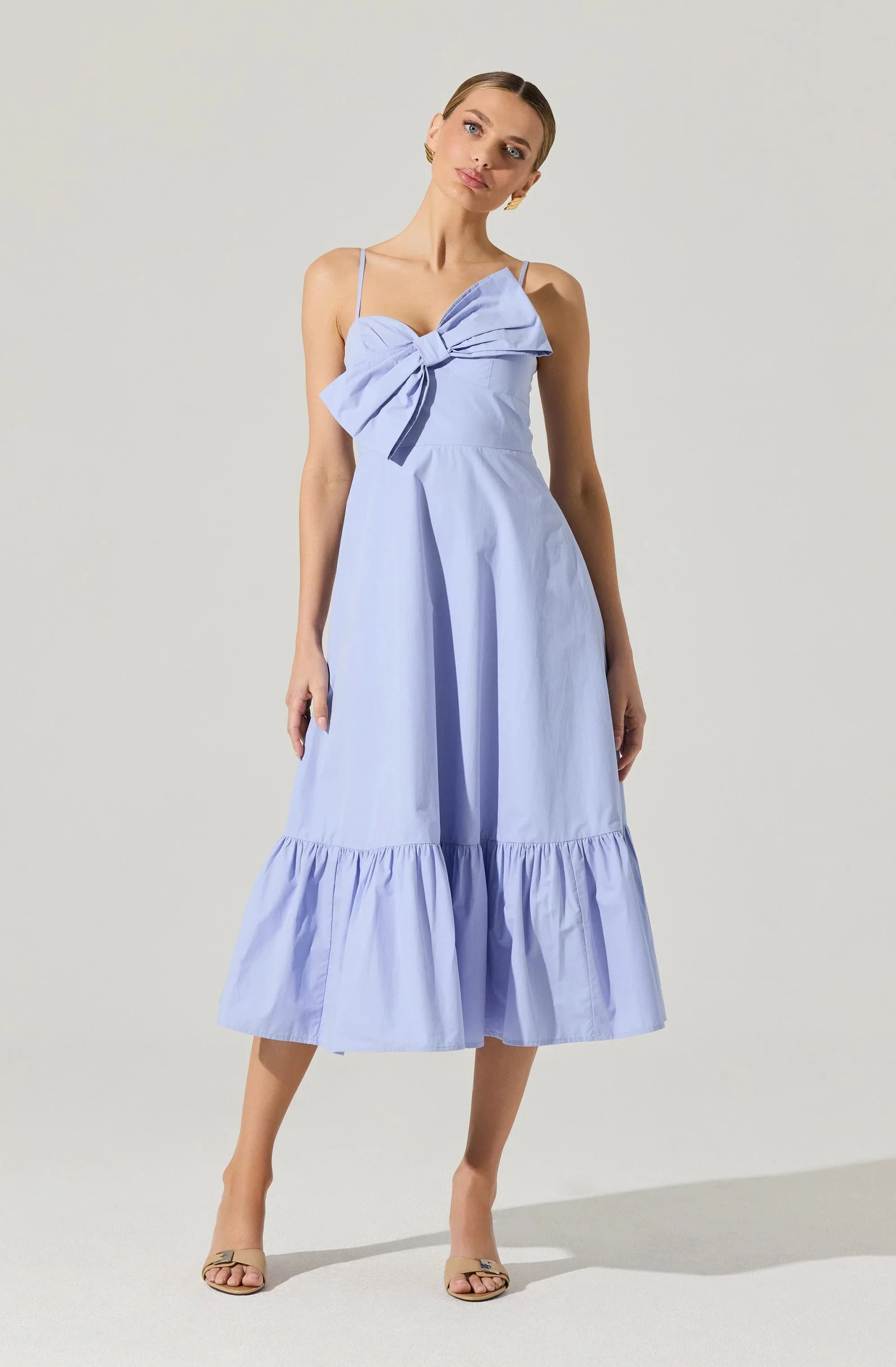 Asymmetrical Bow Midi Dress