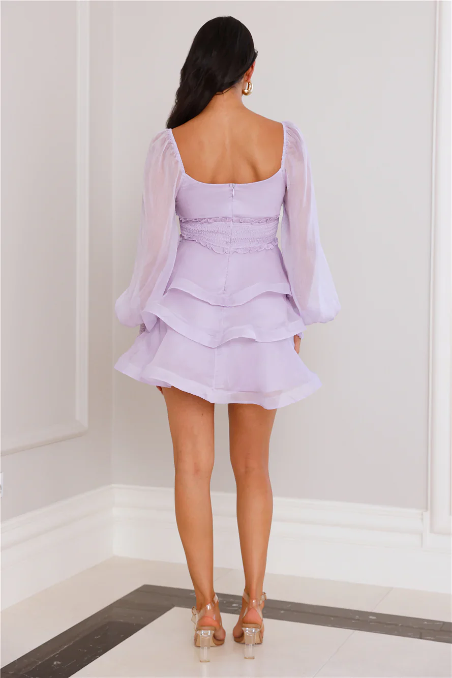 Lavender Love Long Sleeve Mini Dress Purple