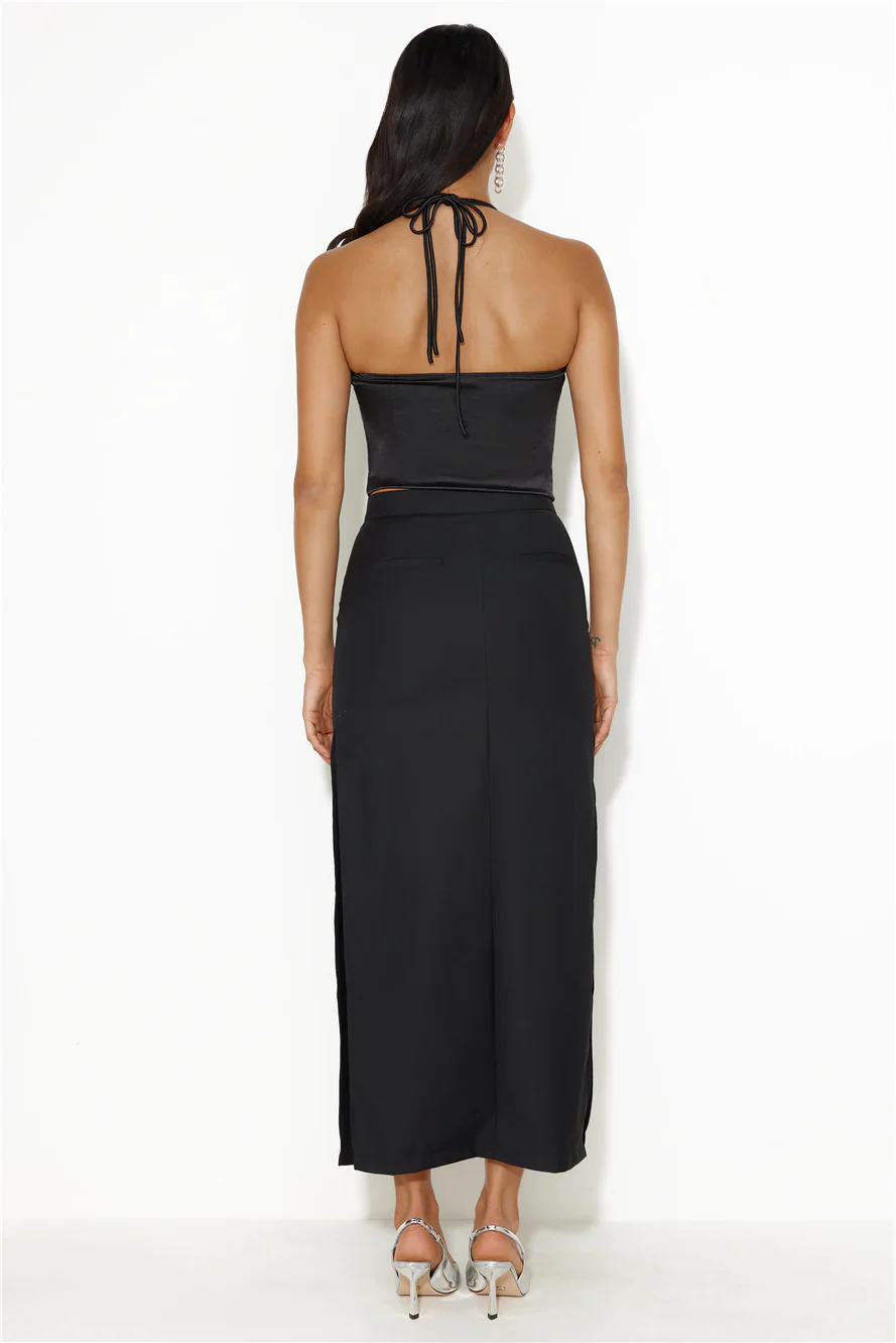 LIONESS Minimalist Maxi Skirt Onyx