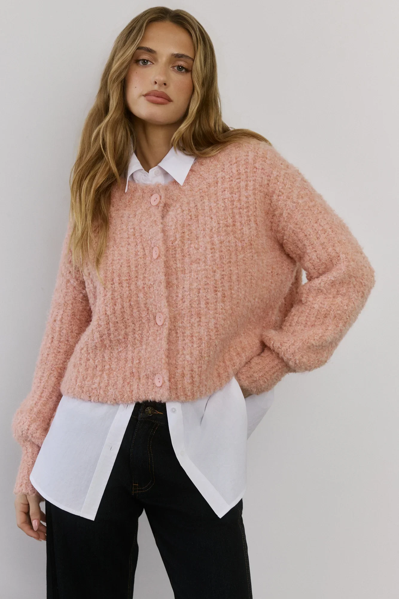 Ice Queen Knit Cardigan Pink