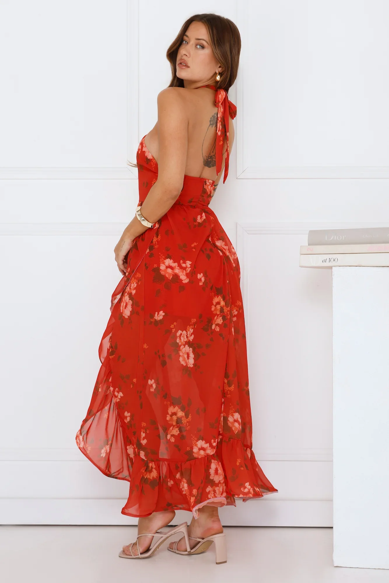 High Sun Halter Maxi Dress Orange