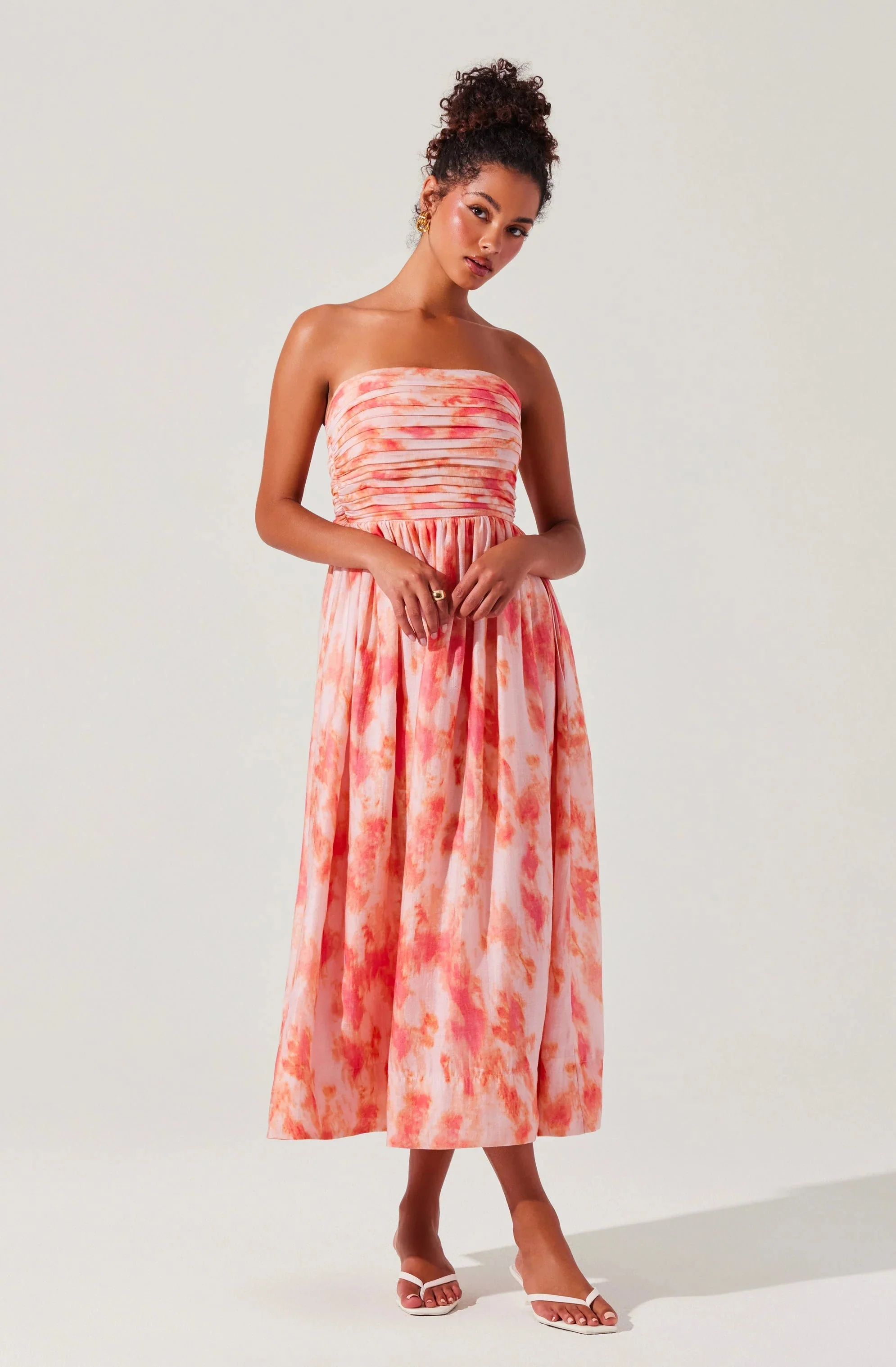 Aneesha Strapless Pleated Dress