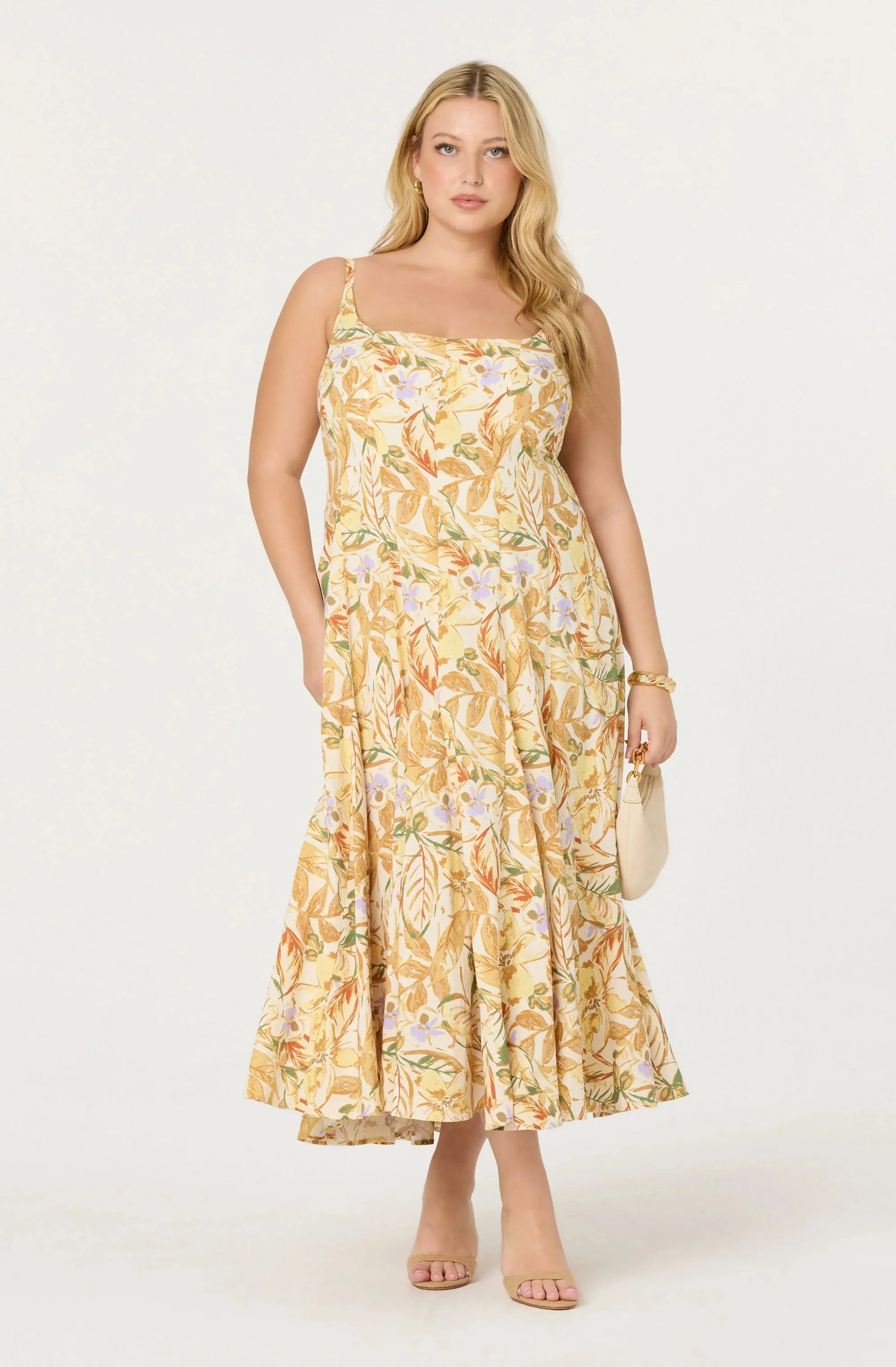 Jaleyah Paneled Flare Midi Dress