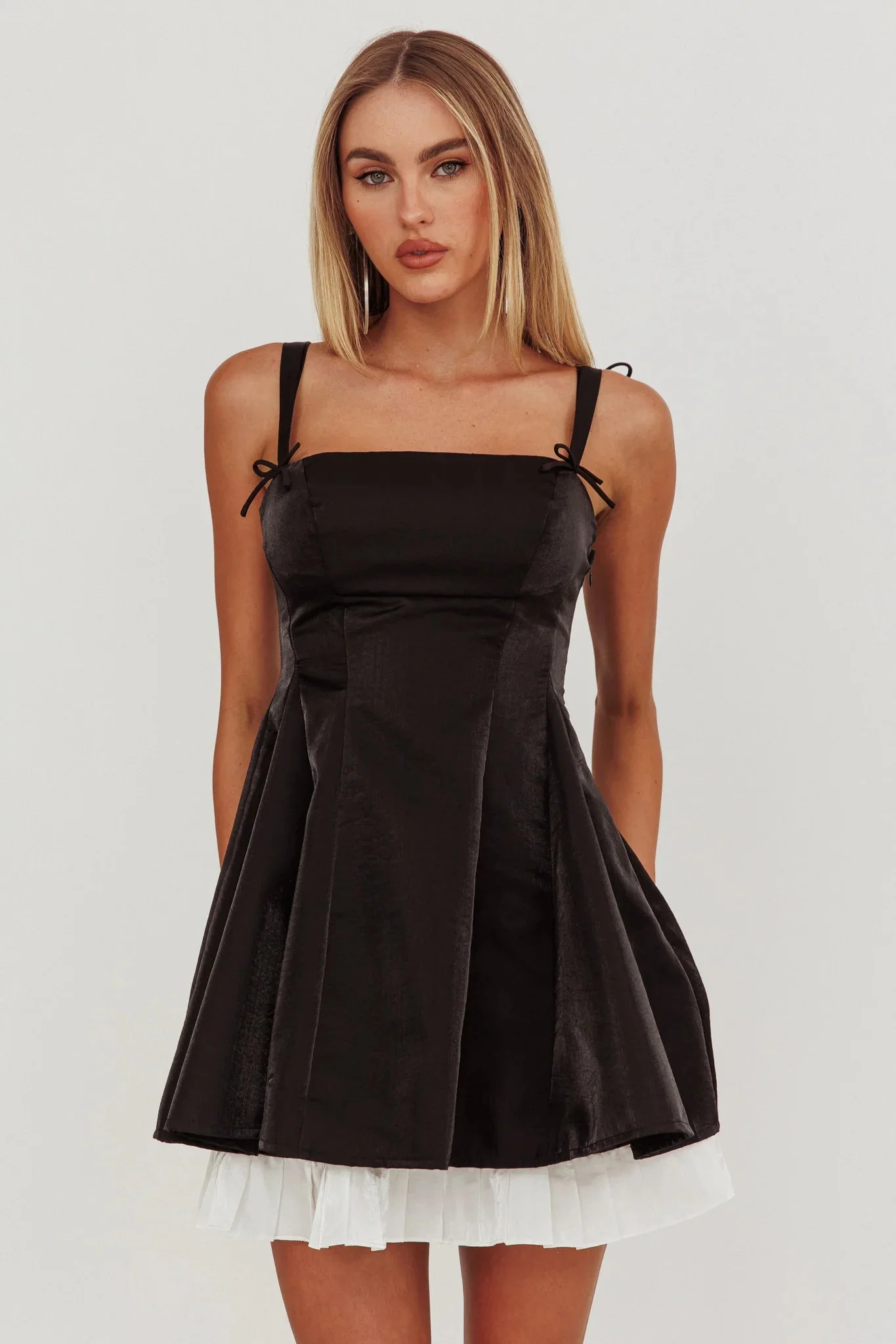 Night Rider Fit And Flare Mini Dress Black