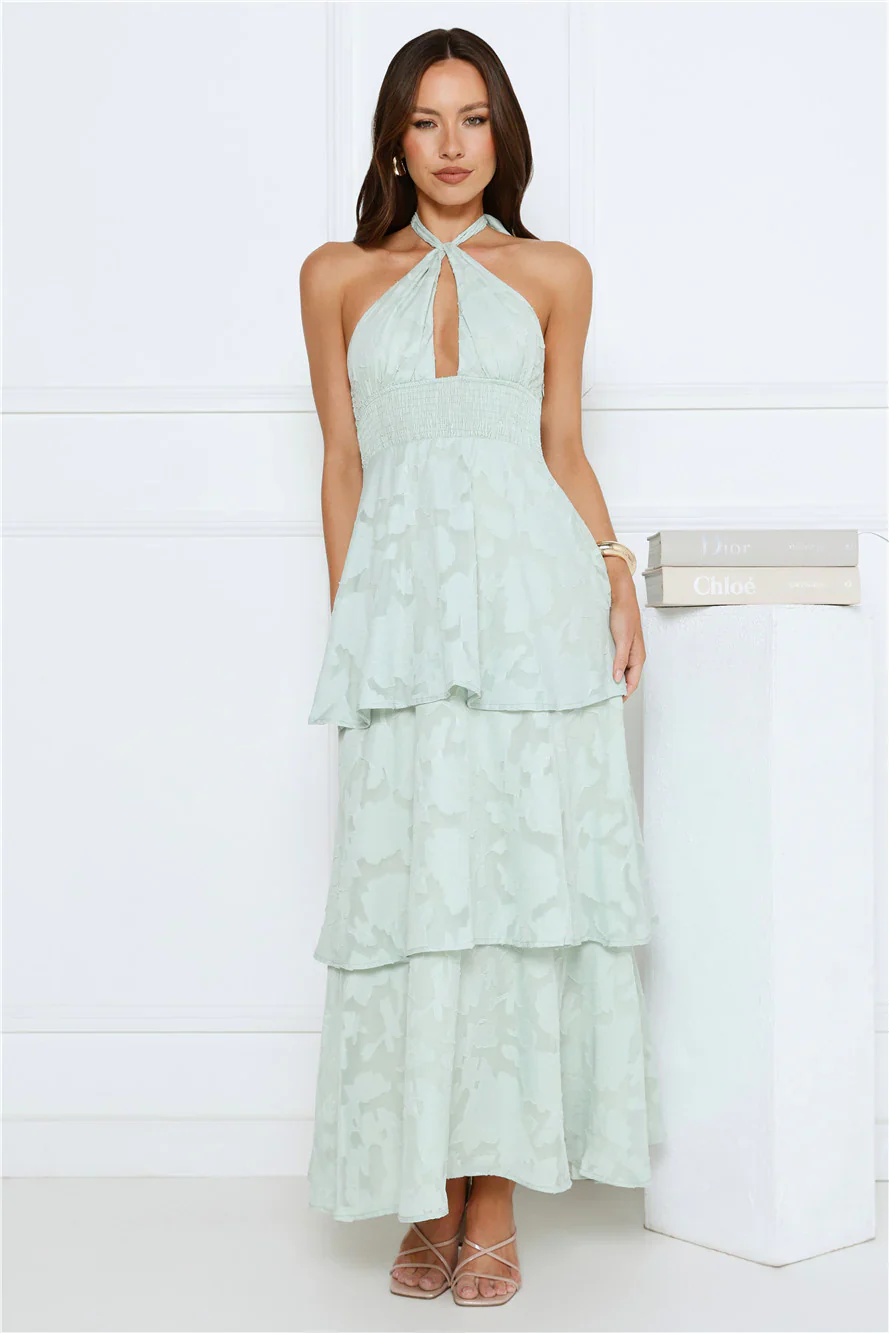 Island Sway Halter Maxi Dress Sage