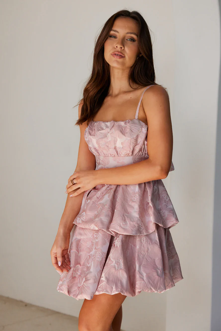Jasmine Blooms Mini Dress Pink