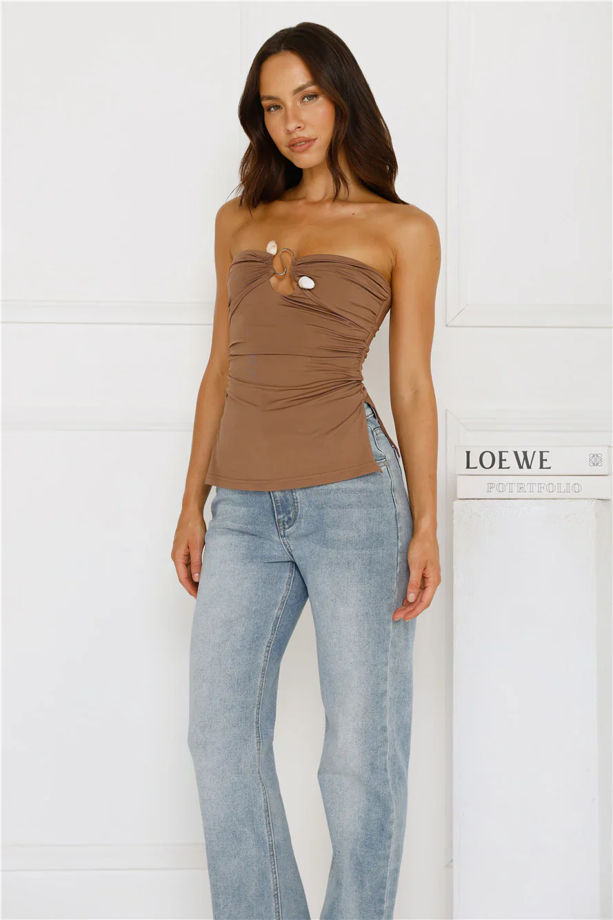 Island Heatwave Strapless Top Mocha