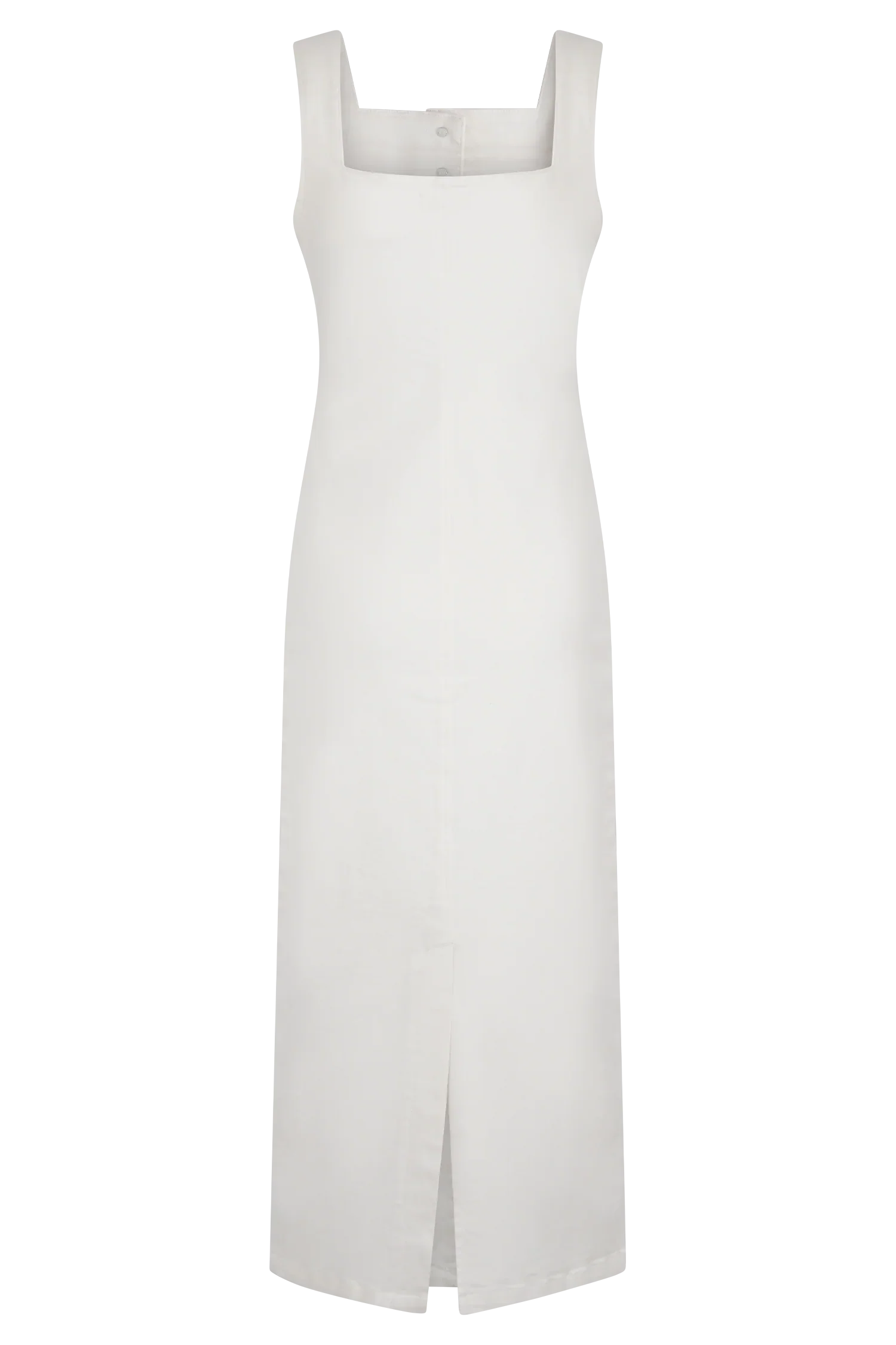 Reyna Denim Midi Dress - White