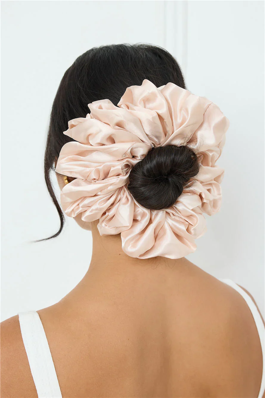 Jumbo Sleep Silk/Satin Scrunchie Champagne
