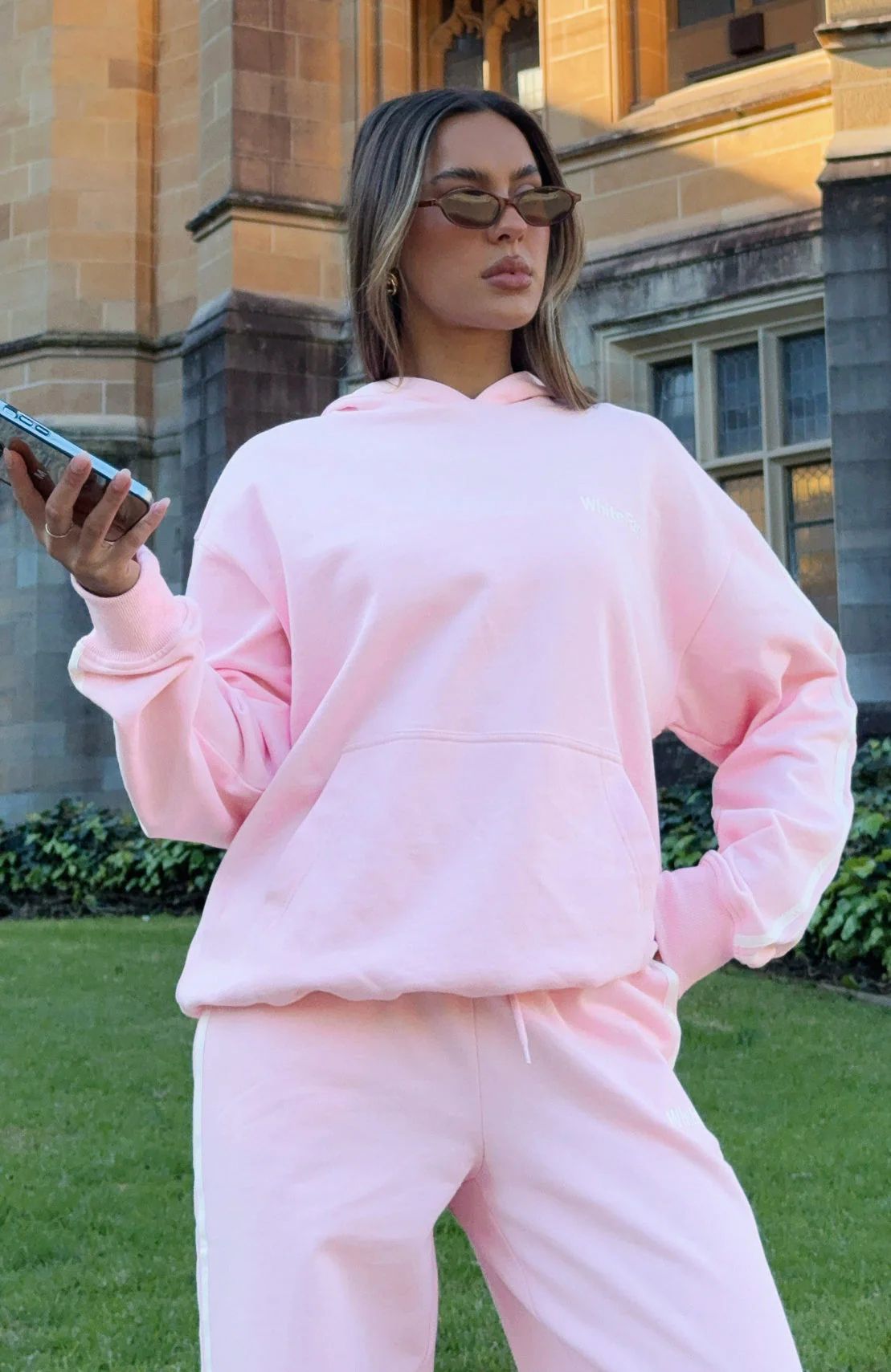 Star Student Oversized Hoodie Pink