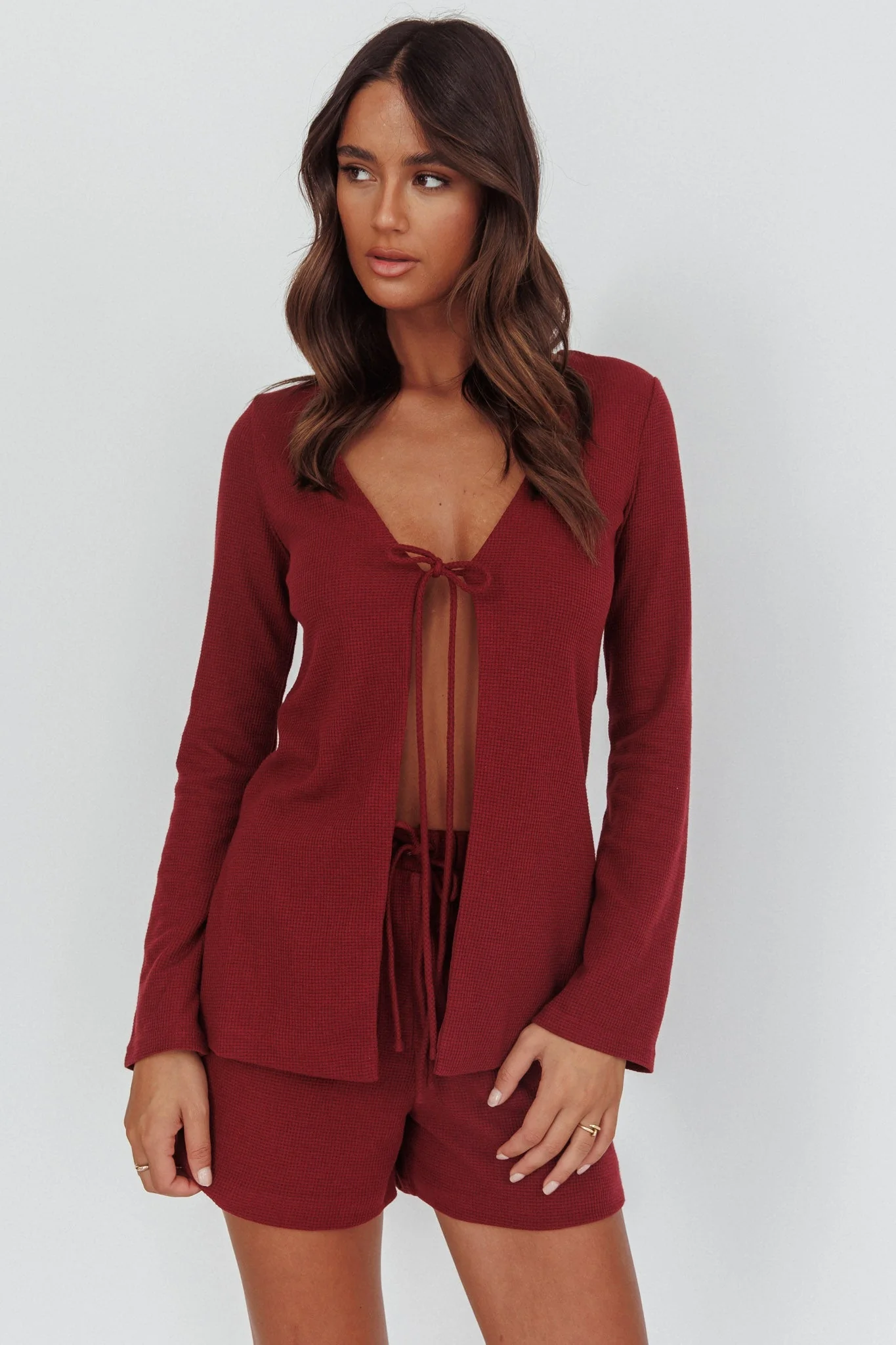 Ryder Drawstring Shorts Burgundy