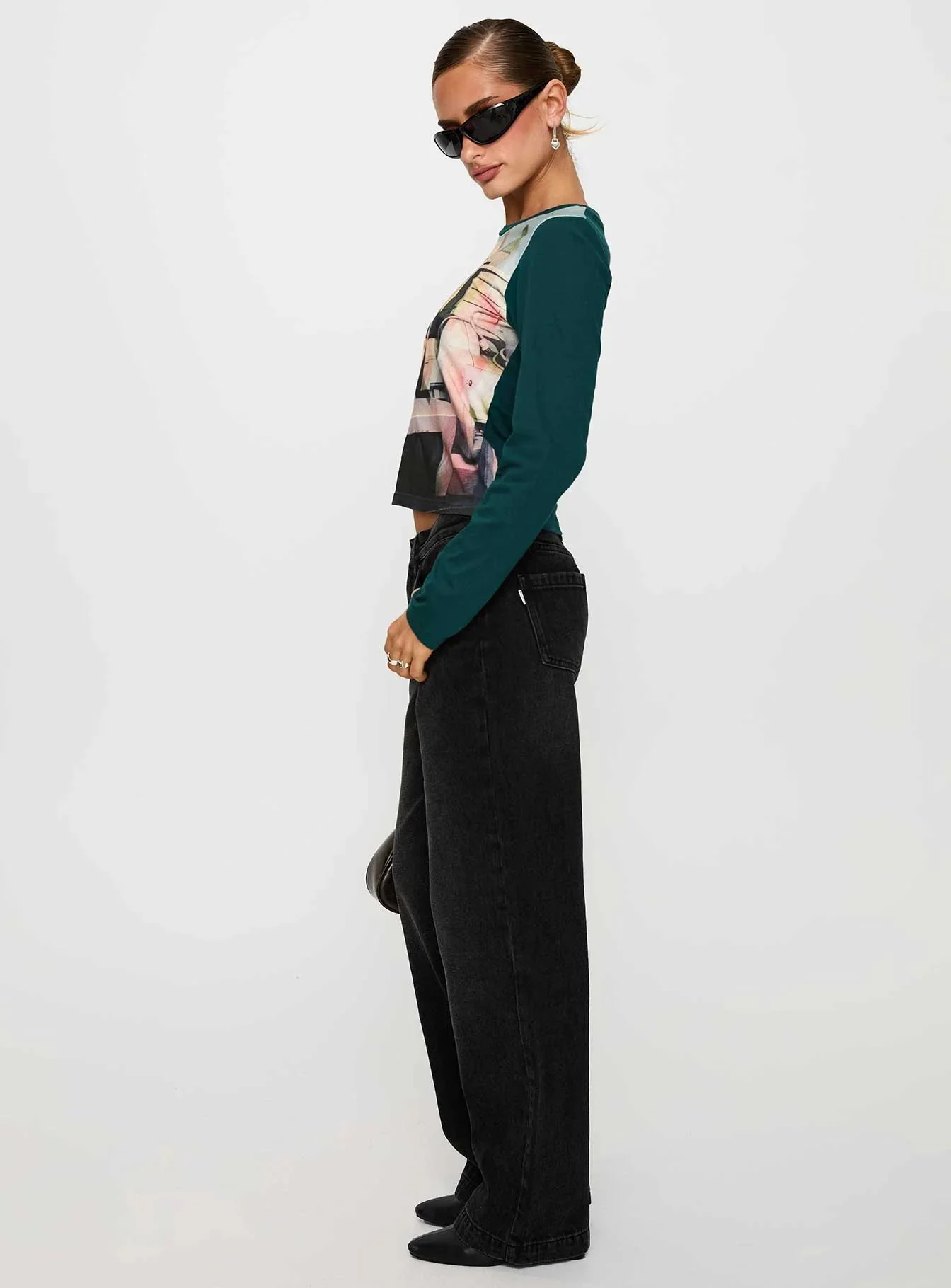 Anelli Low Rise Straight Leg Jeans Washed Black