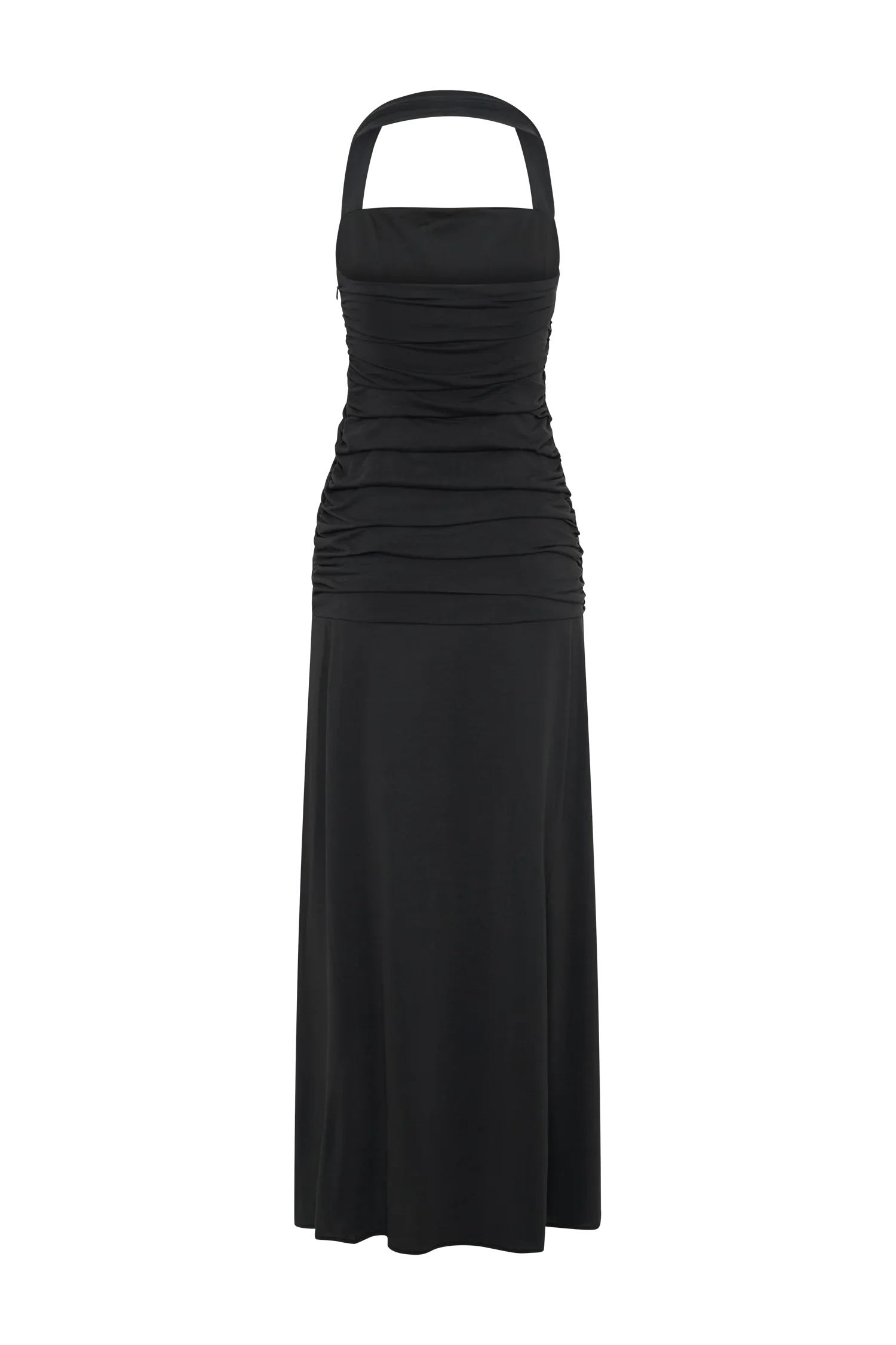 Bentley Peached Jersey Halter Maxi Dress - Black