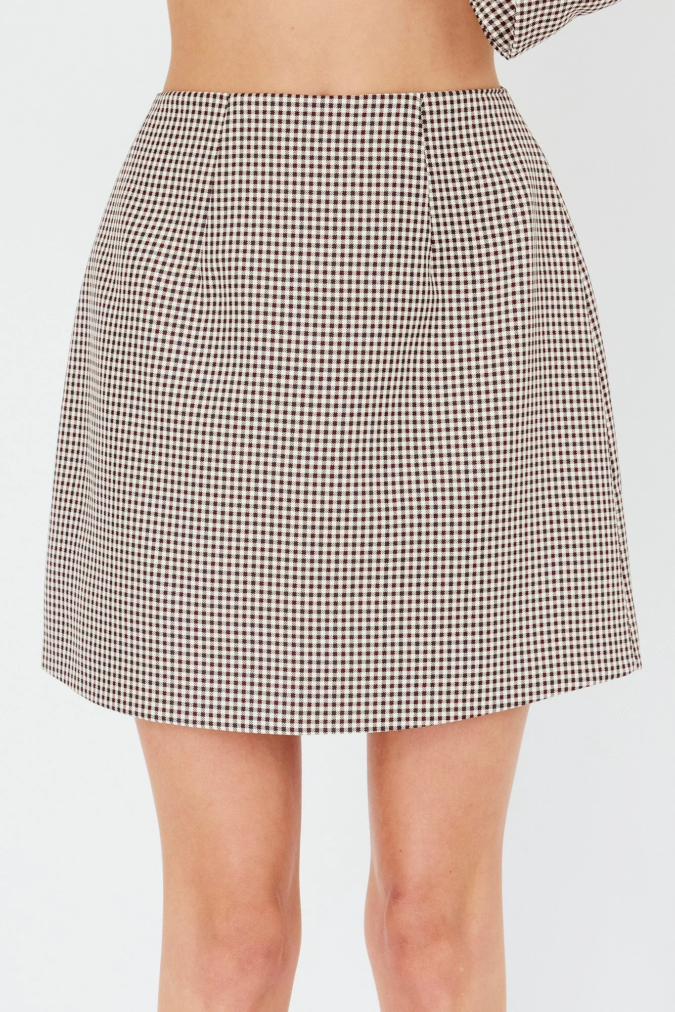 Jozie A-Line Skirt Plaid Brown