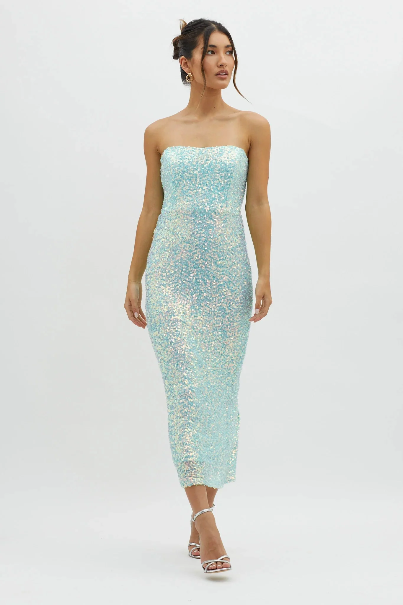 C'est Moi Sequin Laced Back Blue