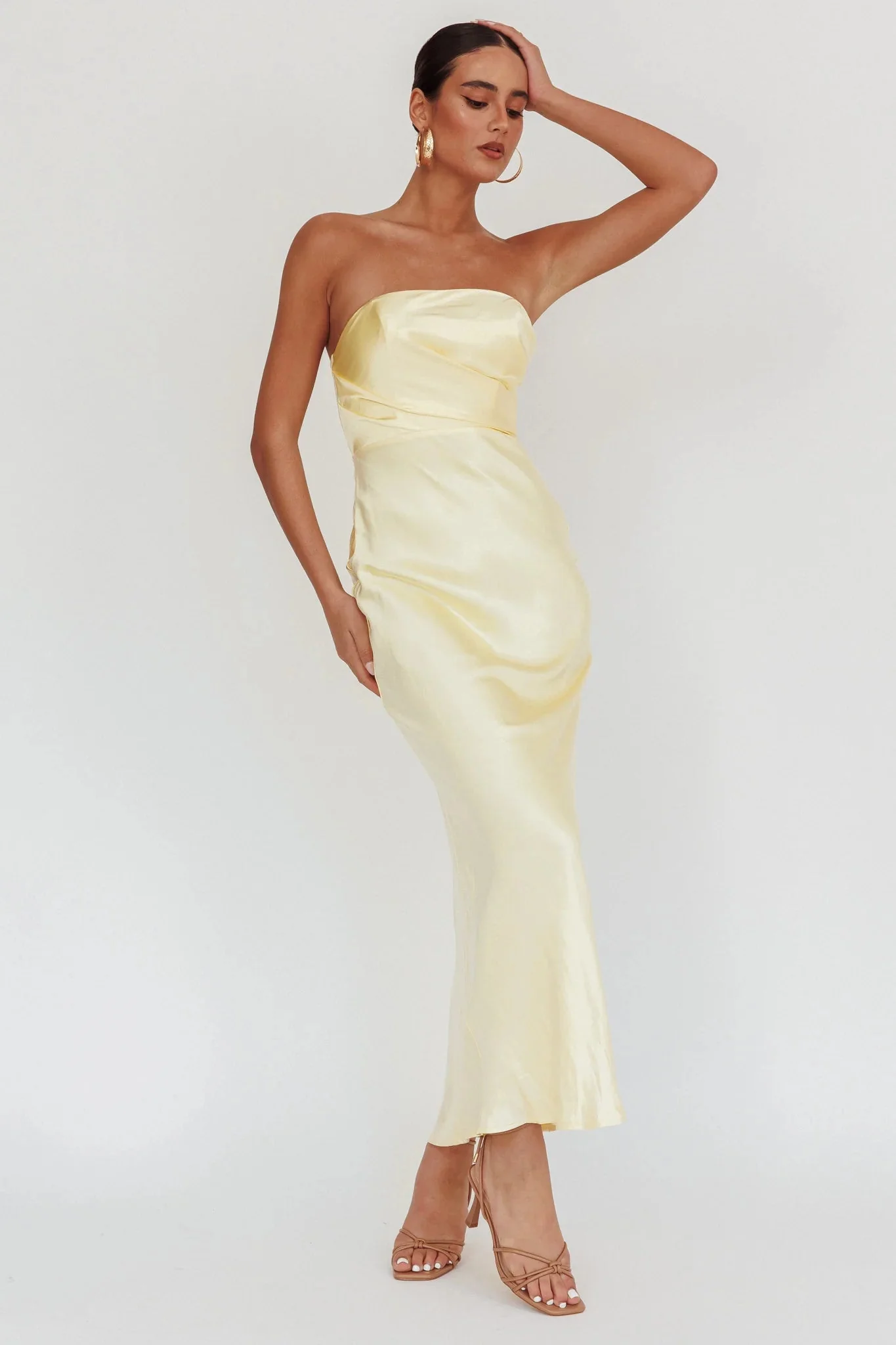 City Of Stars Strapless Maxi Dress Butter