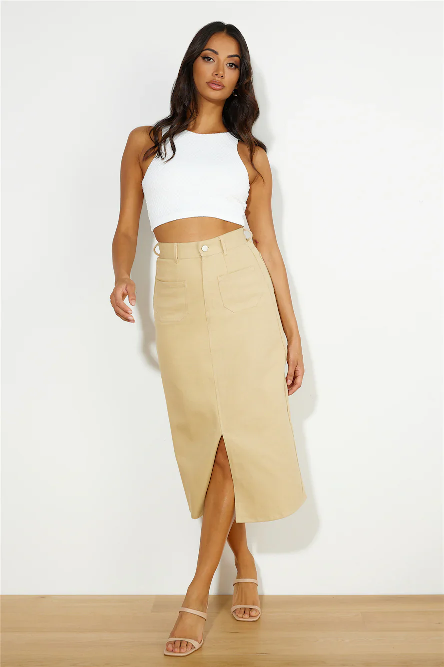 Influencer Look Midi Skirt Tan