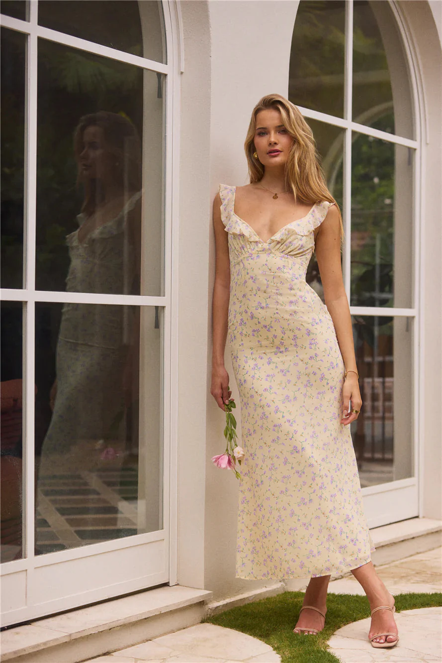 Summertime Sweetheart Maxi Dress Yellow