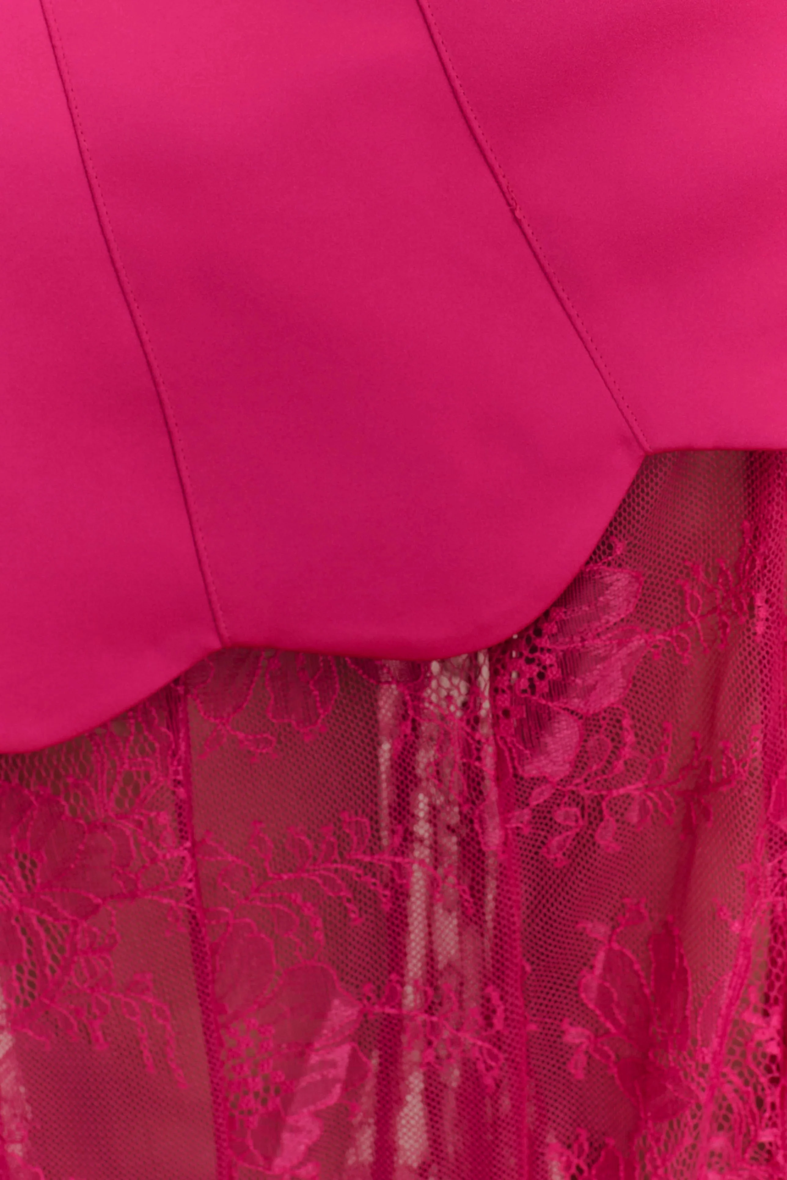 Aleena Satin And Lace Maxi Dress - Dragonfruit