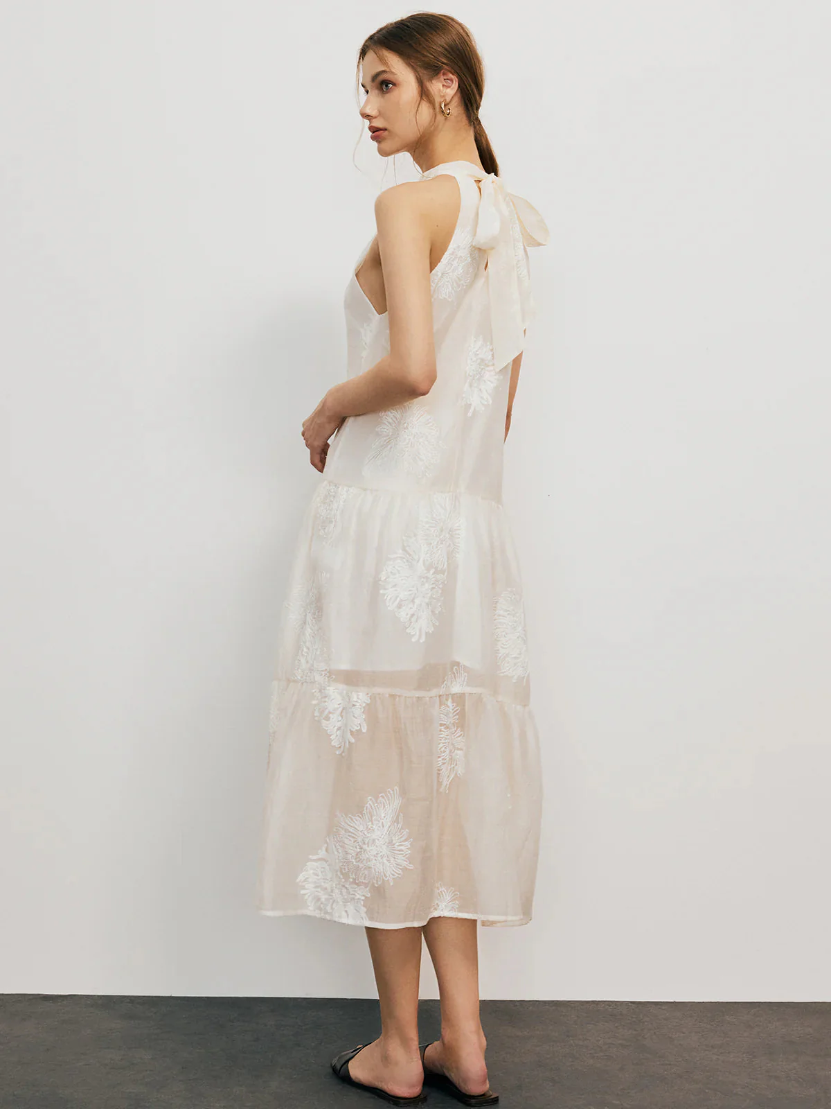 Casual Jacquard Halter Sleeveless Dress