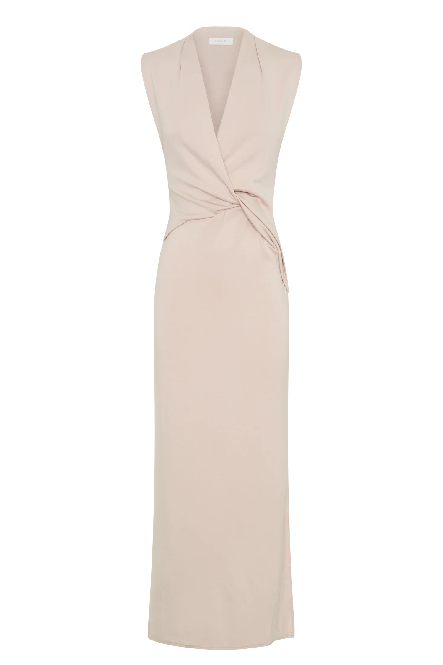Lorelei Crepe Twist Midi Dress - Taupe