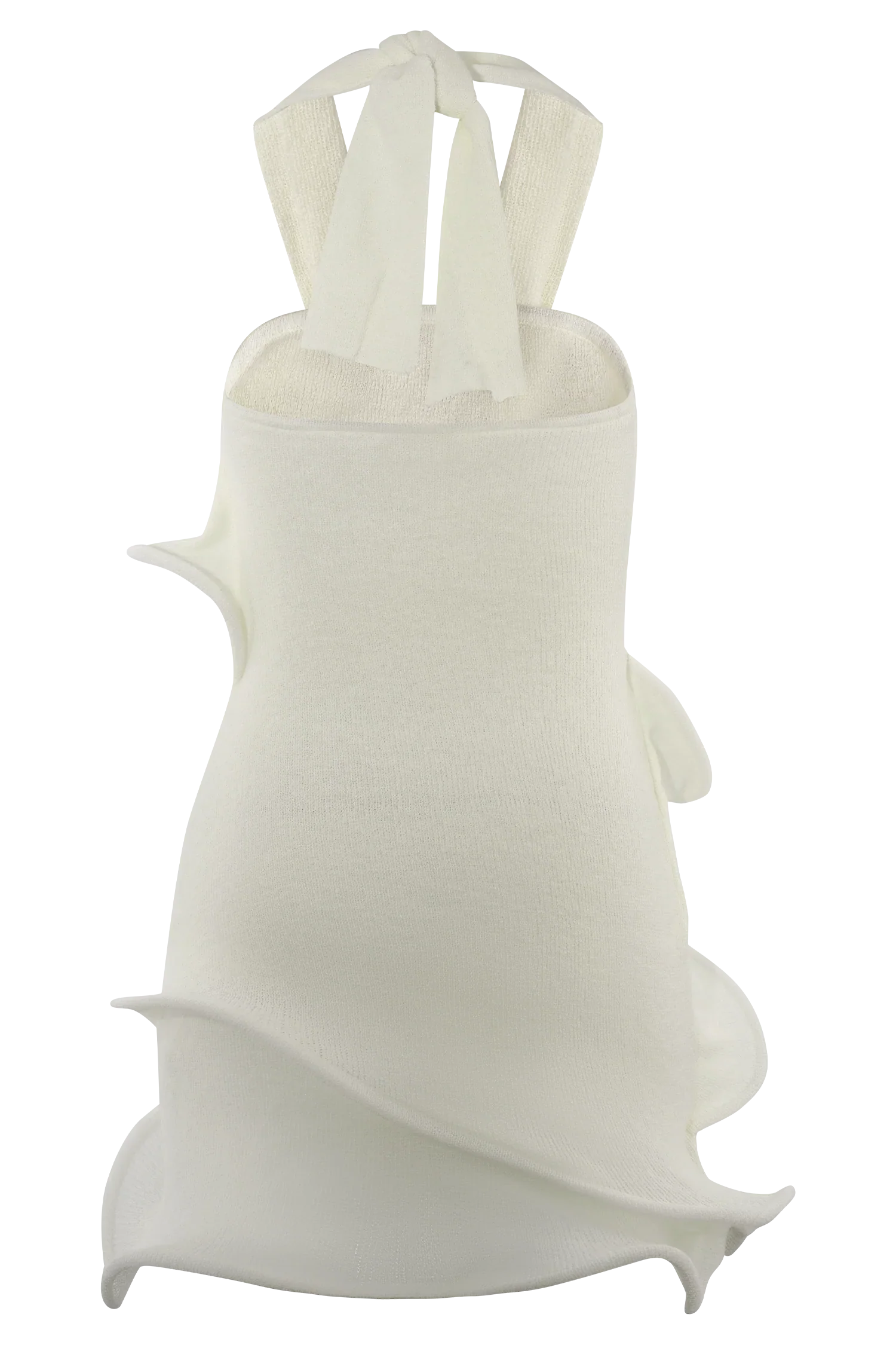 Caprice Halter Knit Mini Dress - White