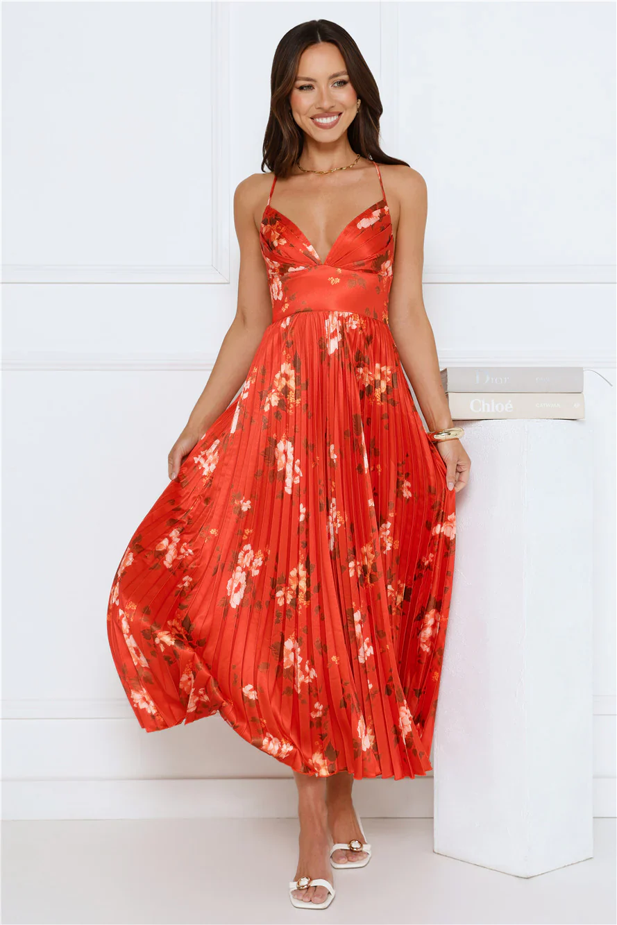 Lady Exclusive Satin Maxi Dress Print
