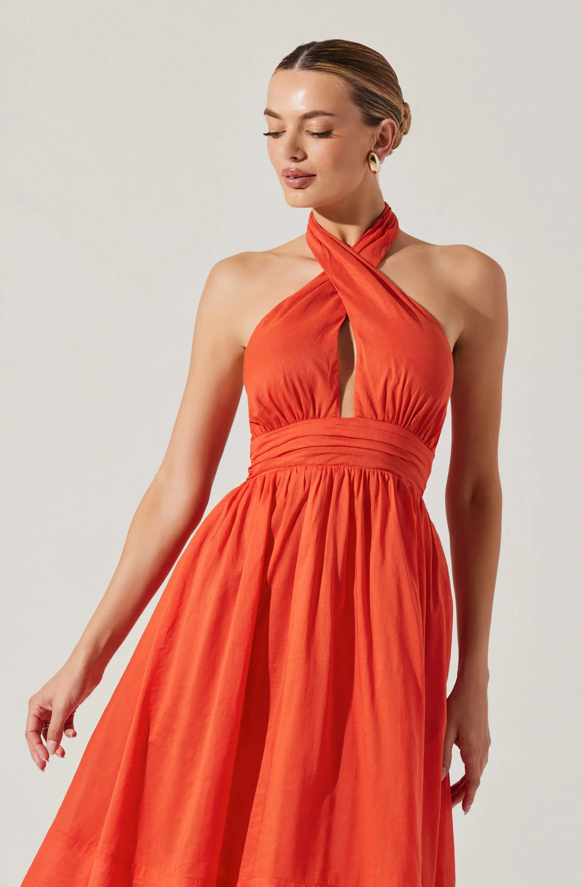 Kalia Crossover Halter Mini Dress