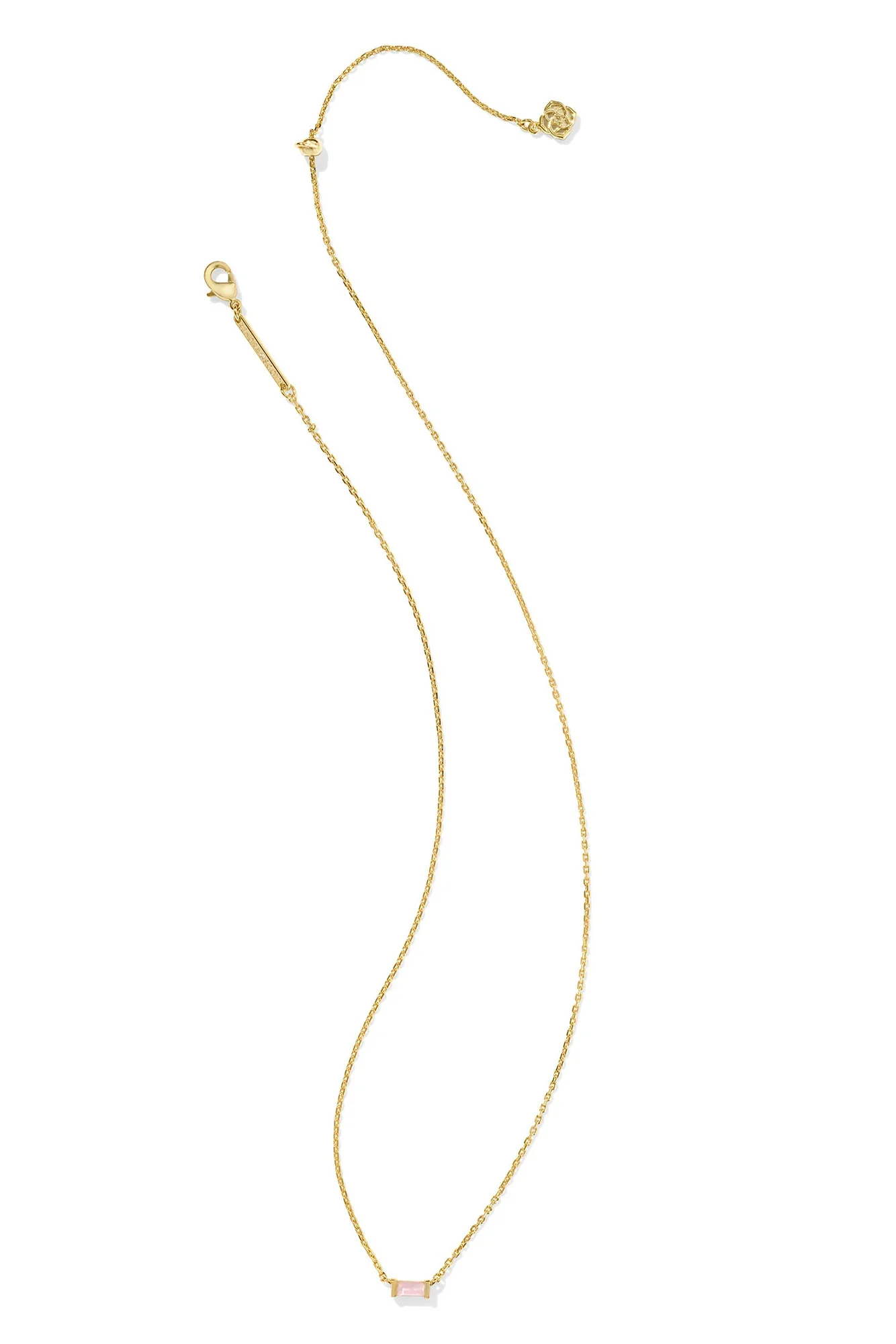 Juliette Gold Pendant Necklace Rose Quartz