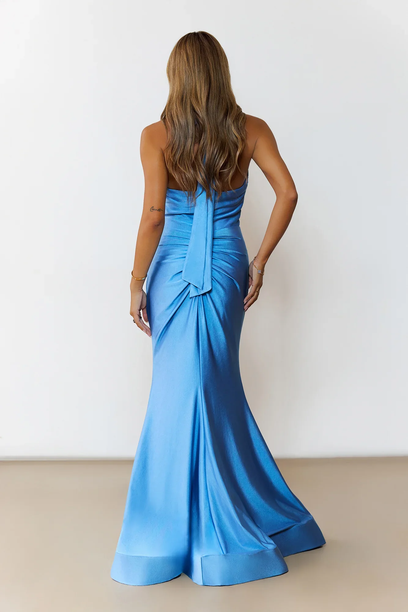Hazy Nights Halter Maxi Dress Blue