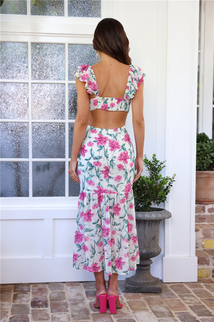 Let's Brunch Maxi Dress Beige